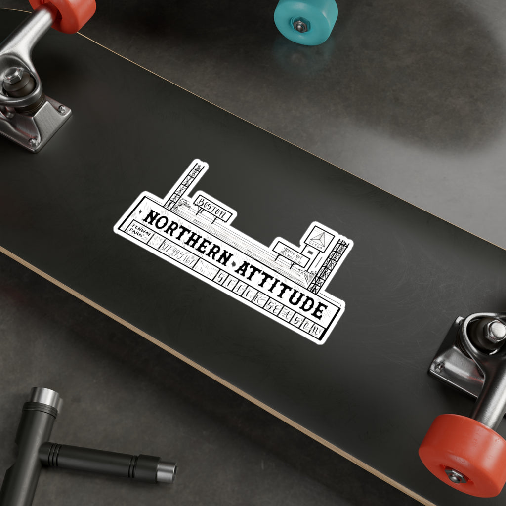 A Northerner's Attitude, The Green Monster, New England Pride Sticker Original Hand Drawn Decal