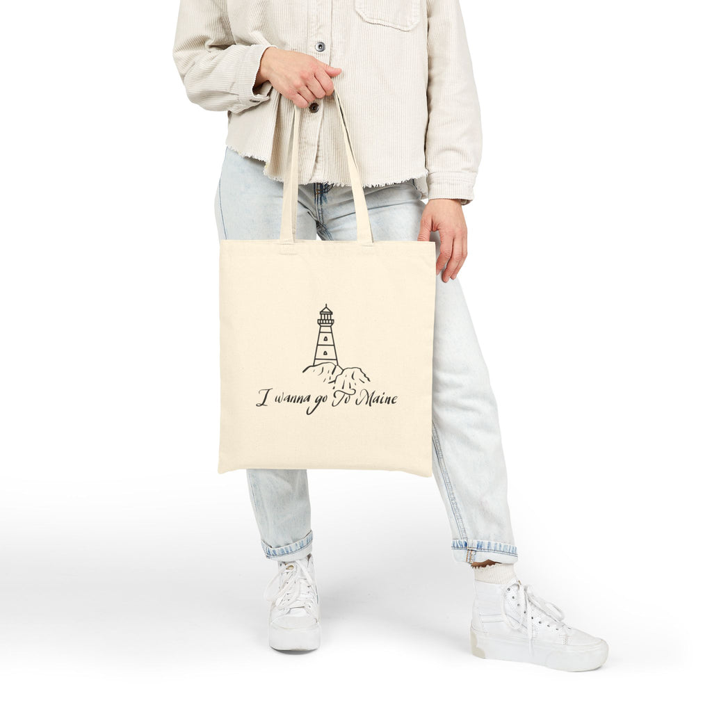 I Wanna Go To Maine New England Tote Original Hand Drawn Bag