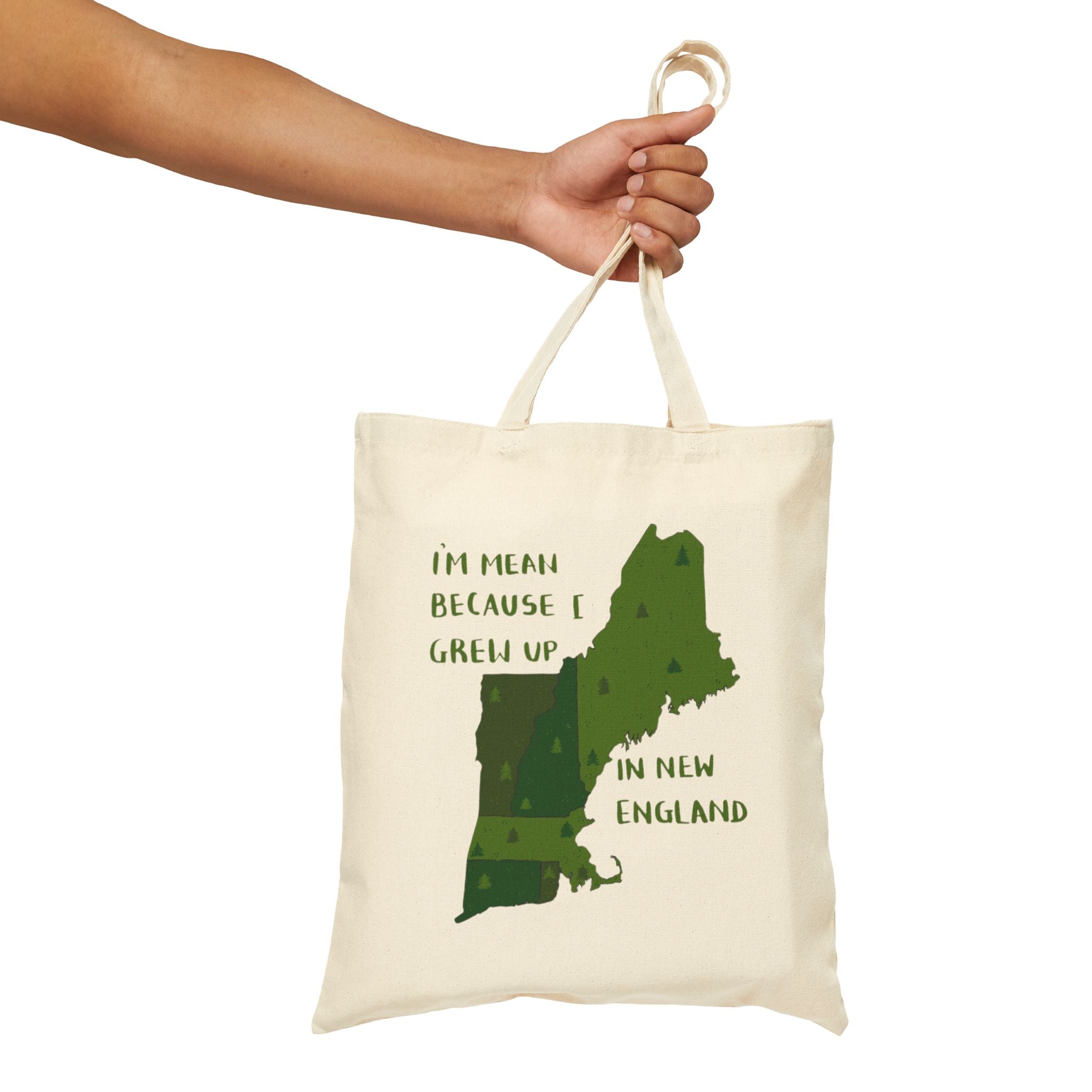 I'm Mean Because I Grew Up in NE States Funny Humor Tote Original Hand Drawn Bag