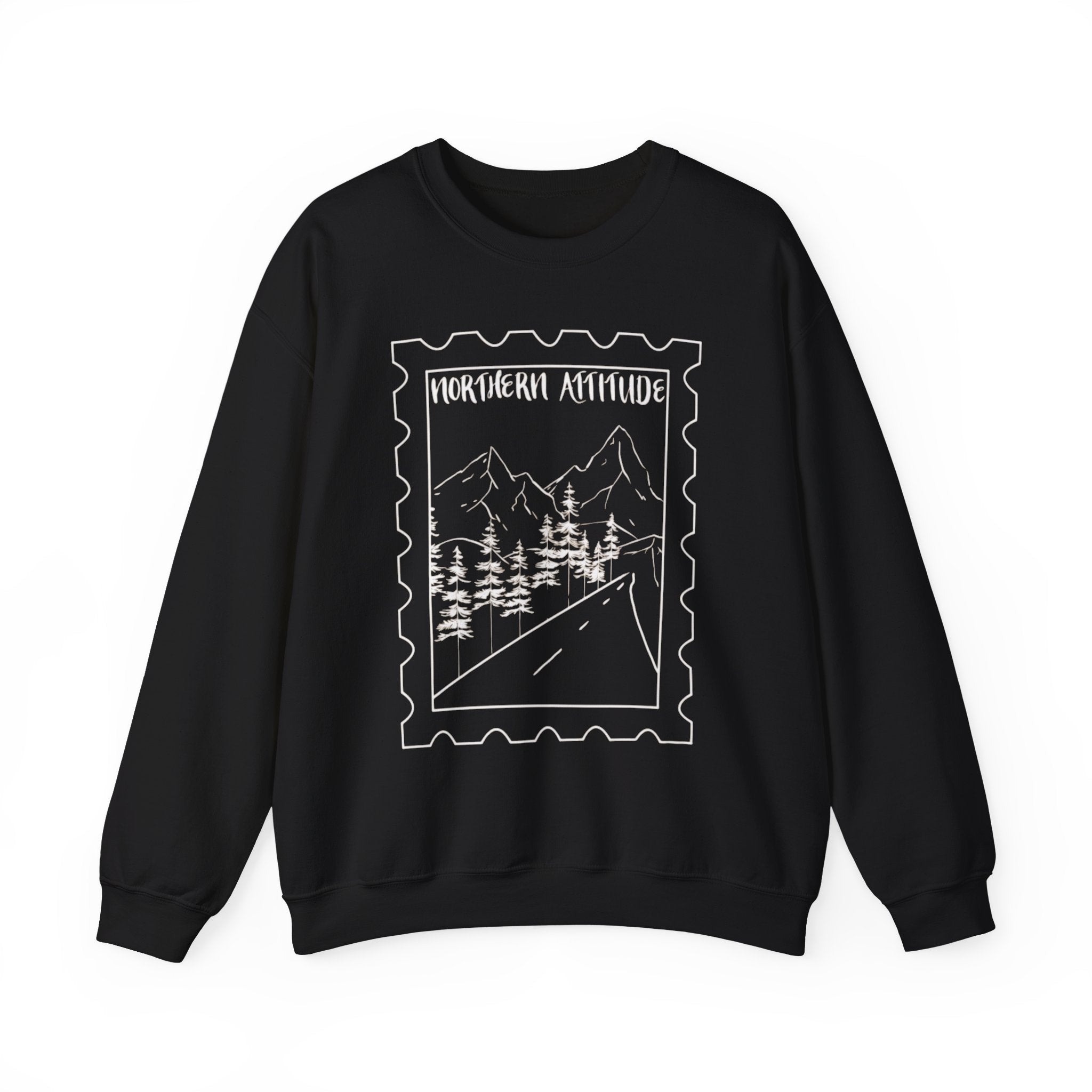 New England Northern Attitude Stamp Merch Crewneck Original Hand Drawn Sweatshirt