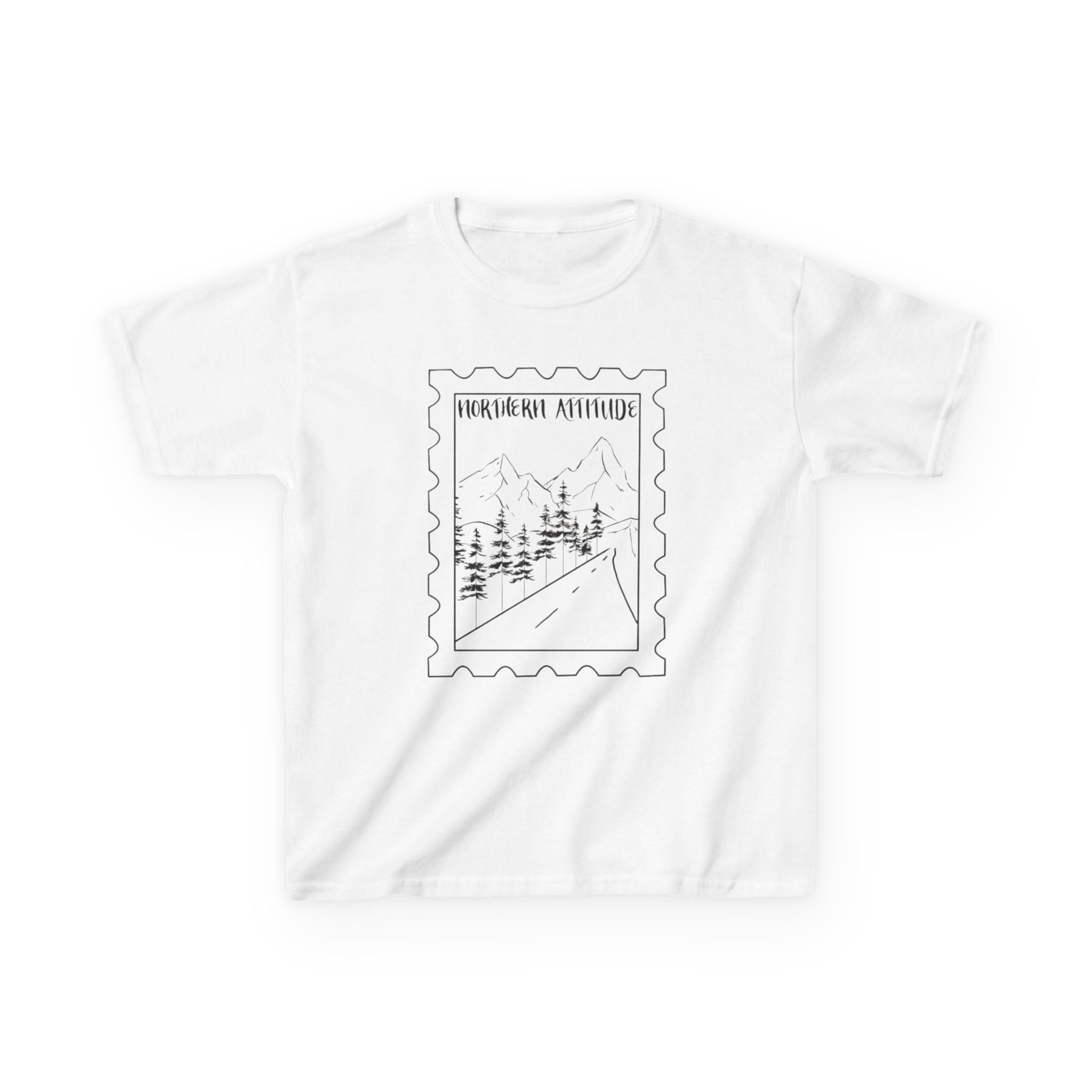 New England Northern Attitude Stamp Youth Tshirt Original Hand Drawn Tee