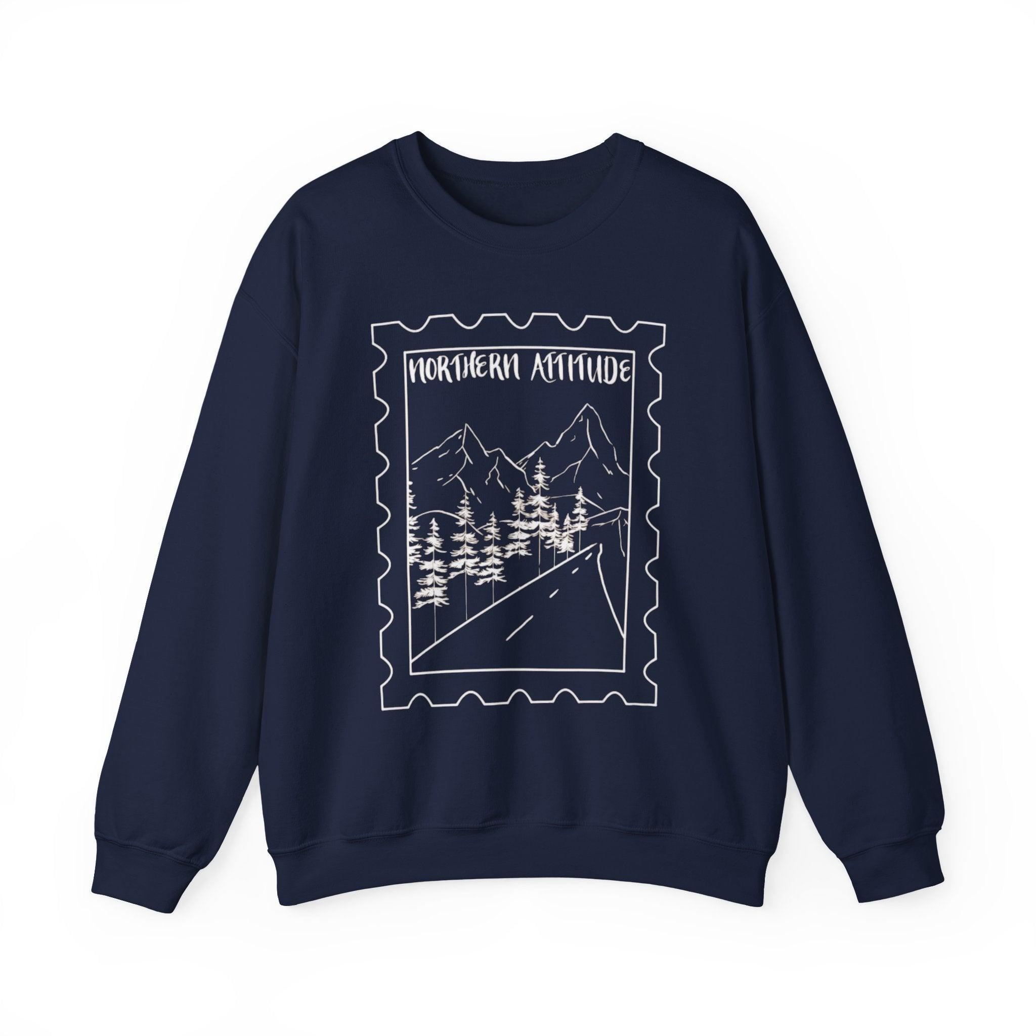 New England Northern Attitude Stamp Merch Crewneck Original Hand Drawn Sweatshirt
