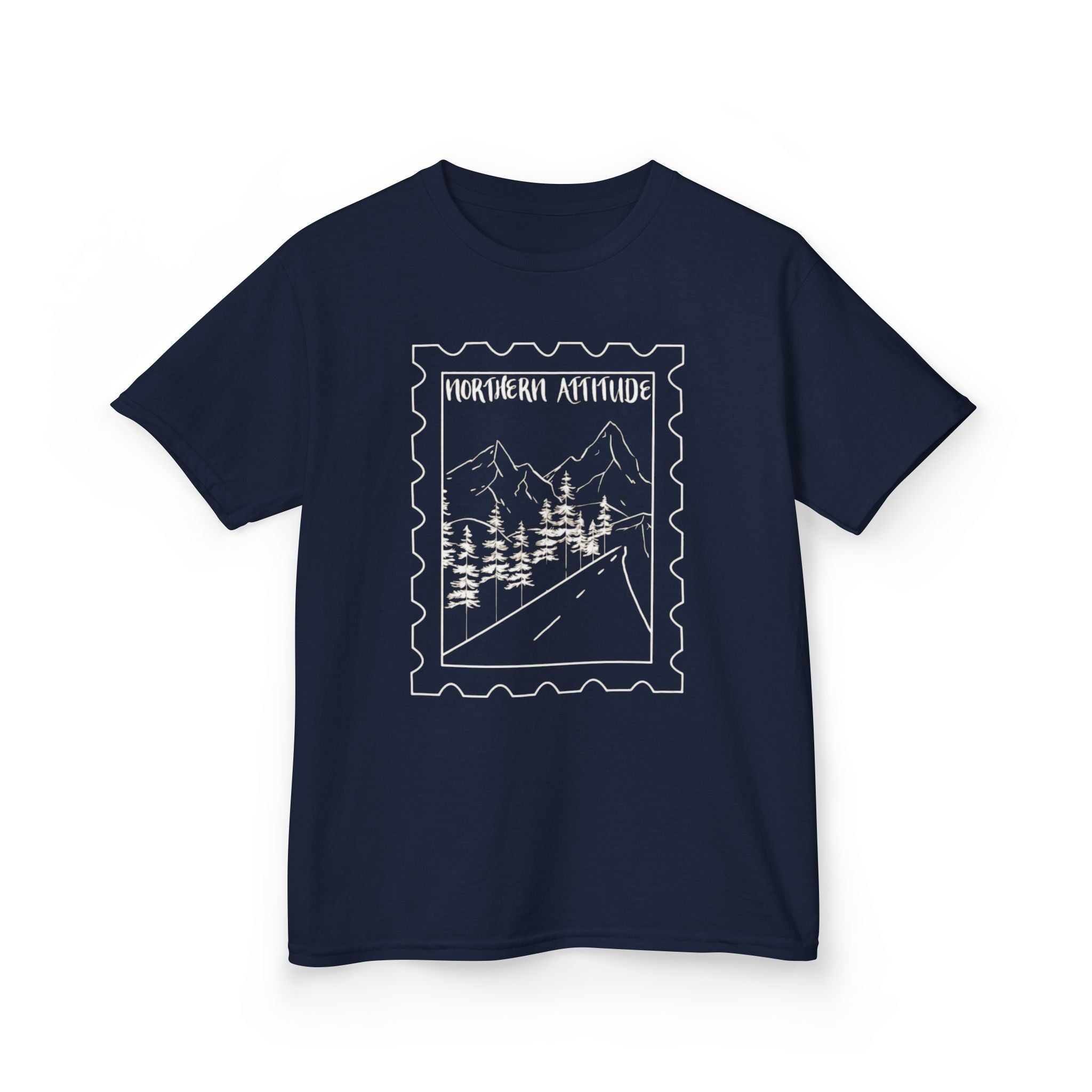 New England Northern Attitude Stamp Youth Tshirt Original Hand Drawn Tee