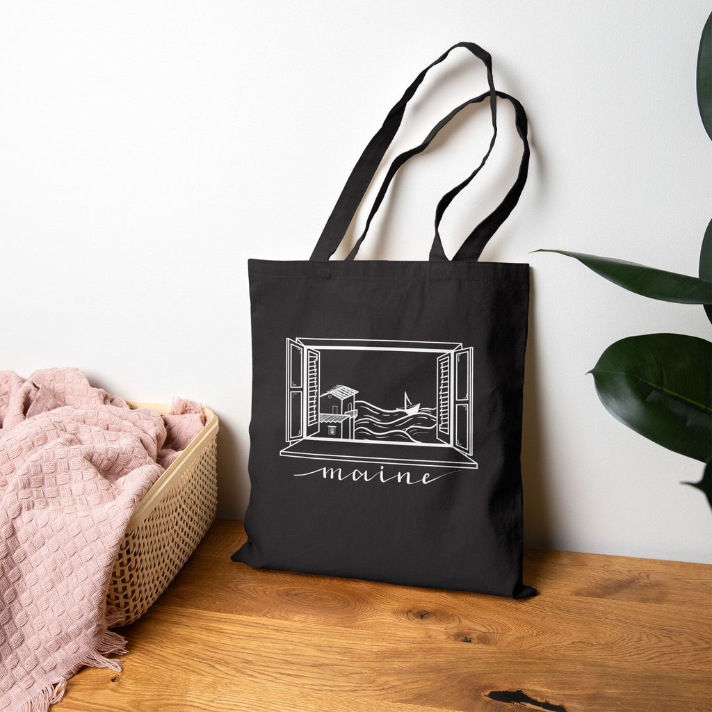 Window of Maine New England Tote Original Hand Drawn Bag