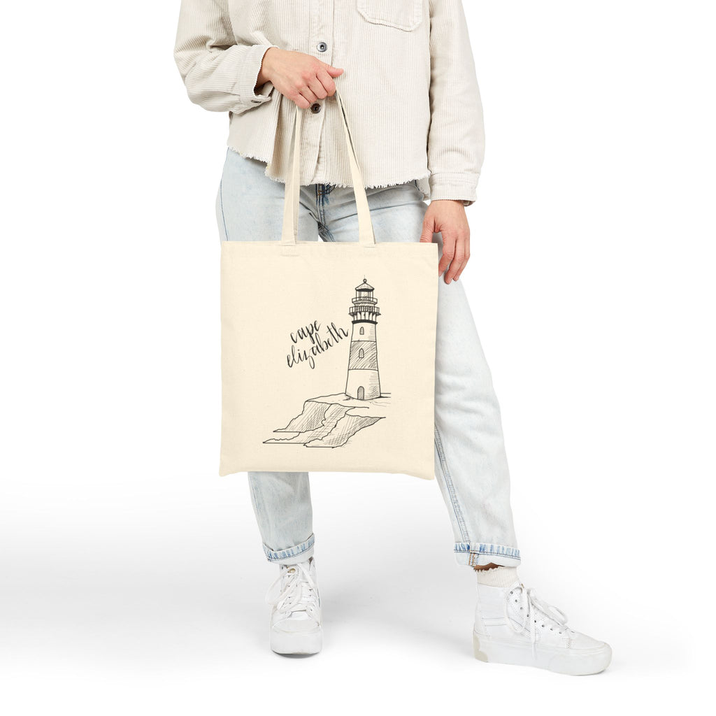Cape Elizabeth Maine New England Tote Original Hand Drawn Bag