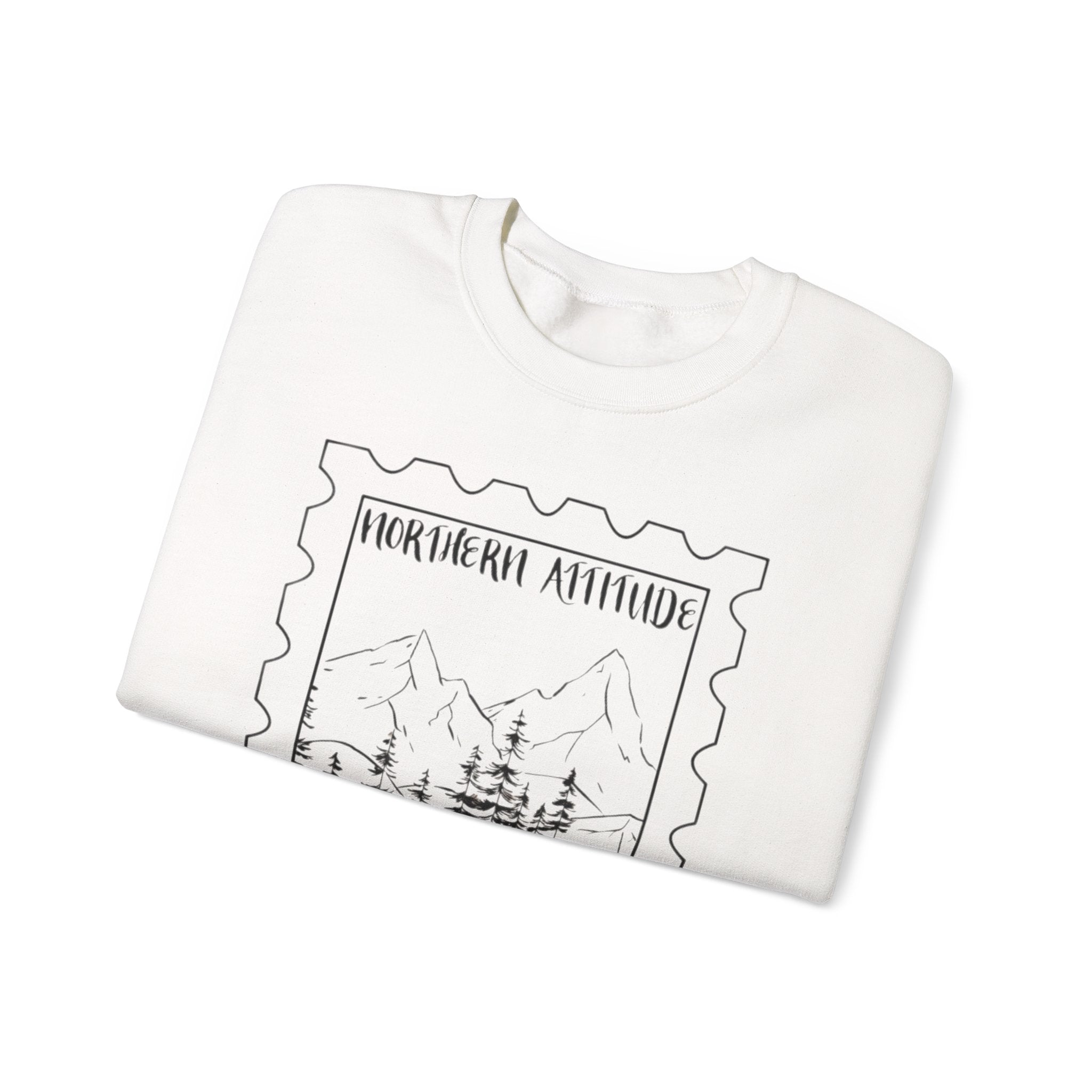 New England Northern Attitude Stamp Merch Crewneck Original Hand Drawn Sweatshirt