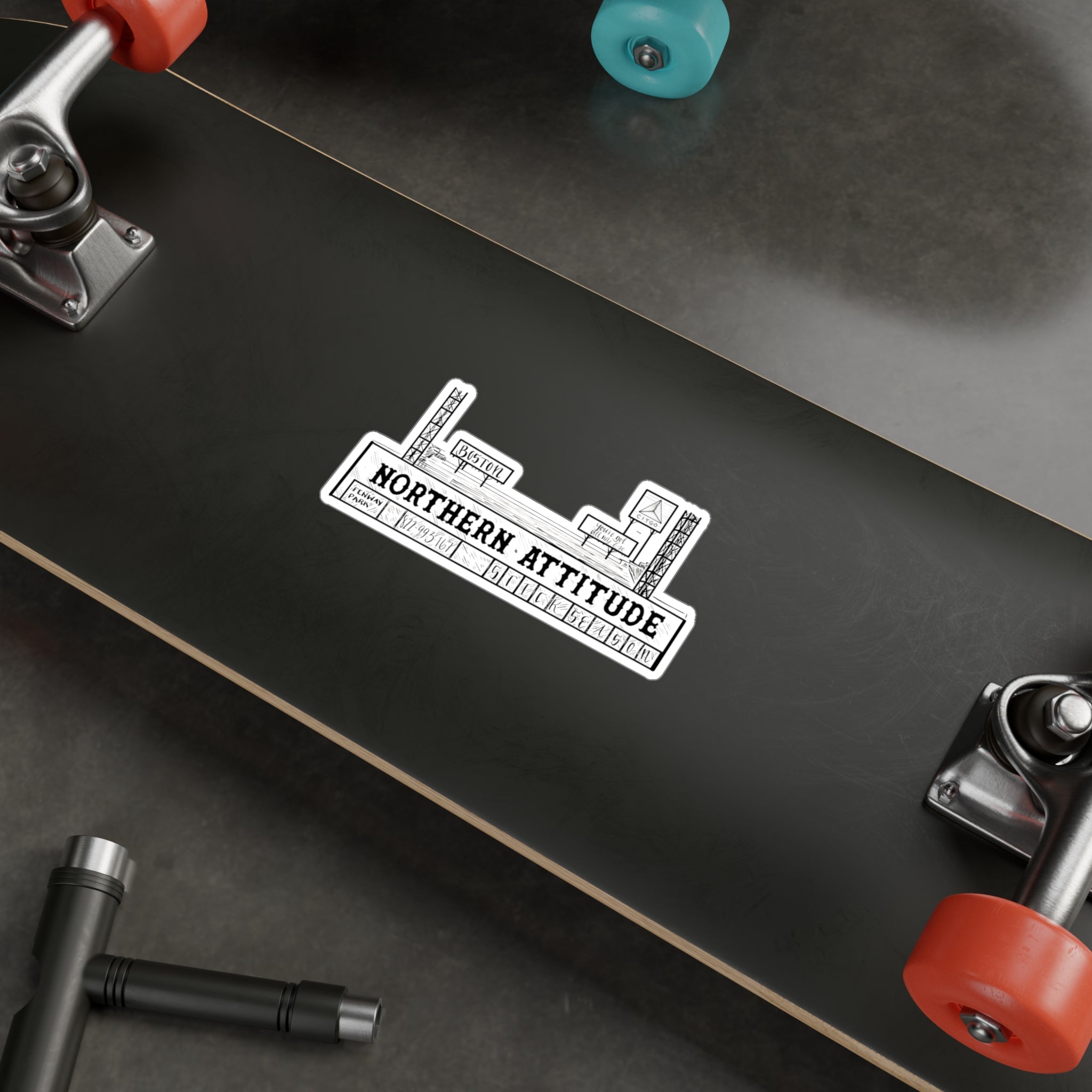 A Northerner's Attitude, The Green Monster, New England Pride Sticker Original Hand Drawn Decal