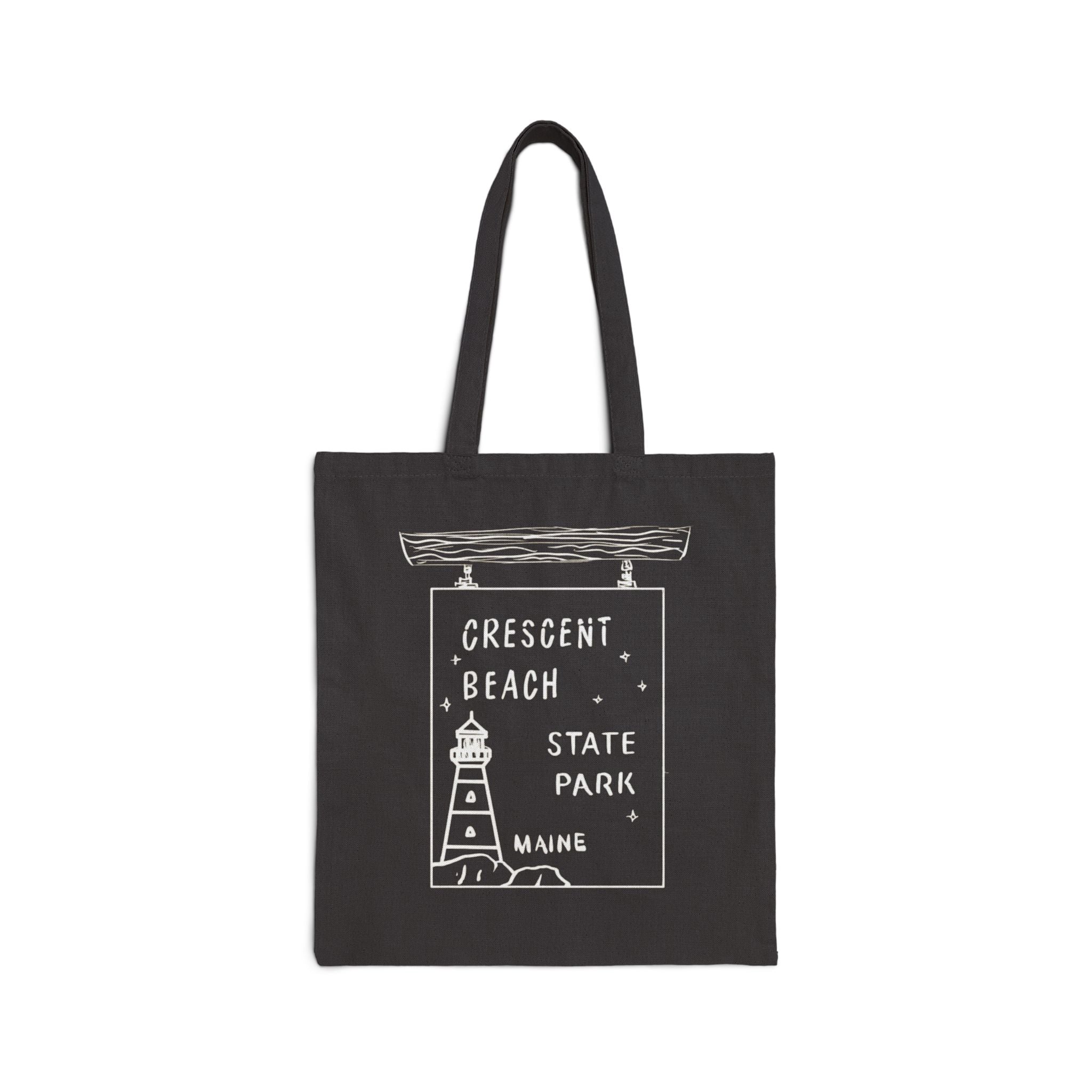 Crescent City State Park Maine Sign Merch Tote Bag Original Hand Drawn Bag