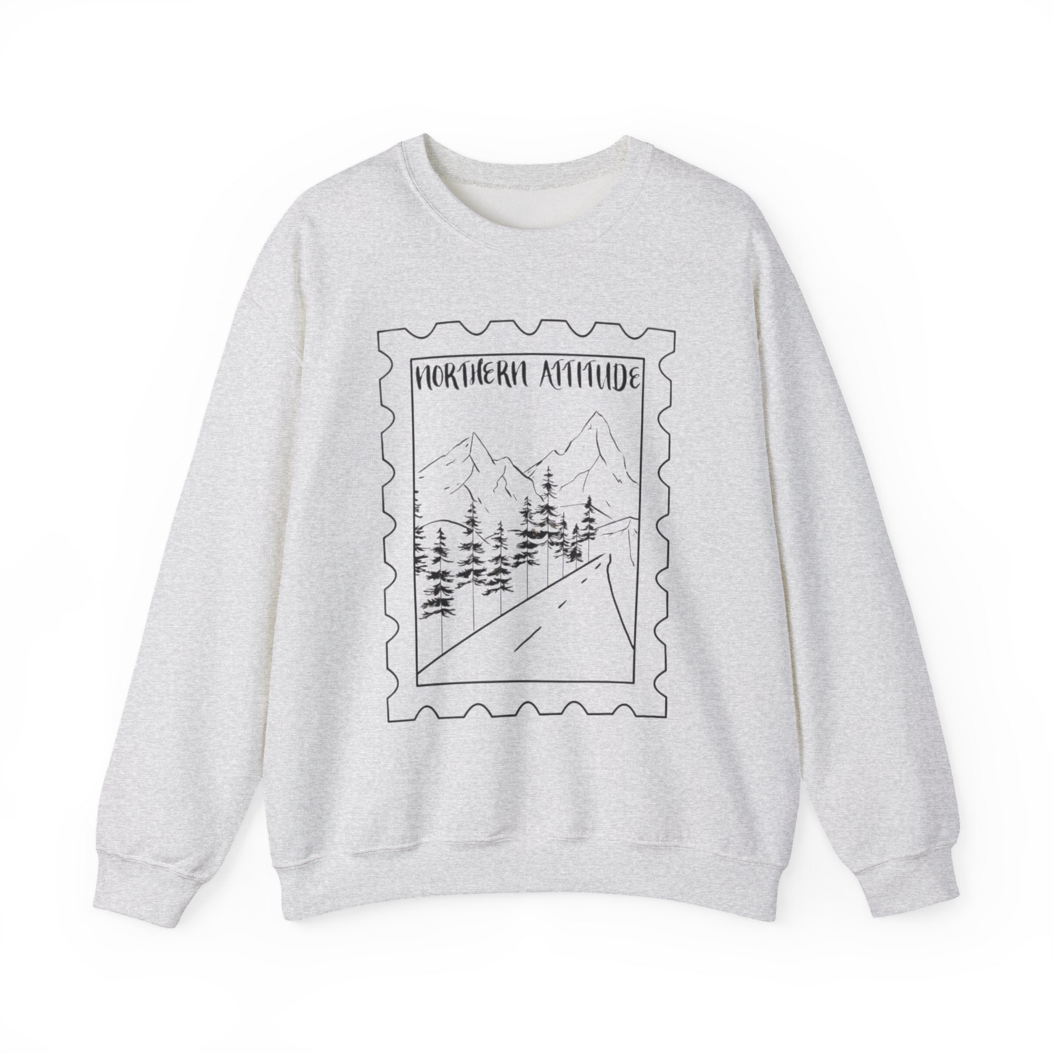 New England Northern Attitude Stamp Merch Crewneck Original Hand Drawn Sweatshirt