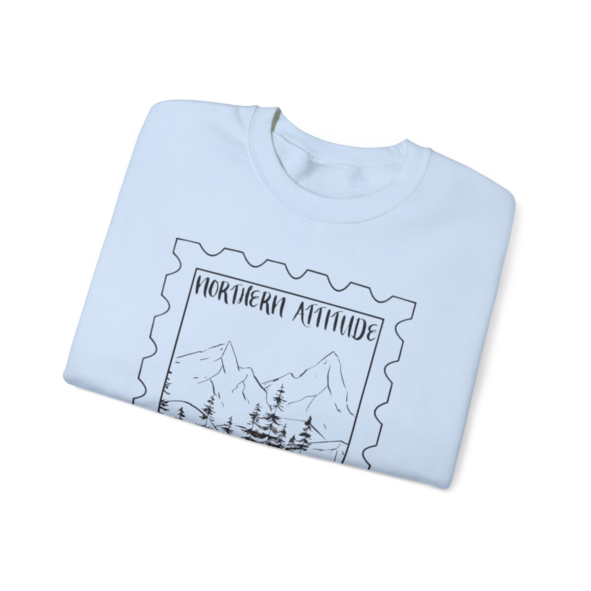 New England Northern Attitude Stamp Merch Crewneck Original Hand Drawn Sweatshirt