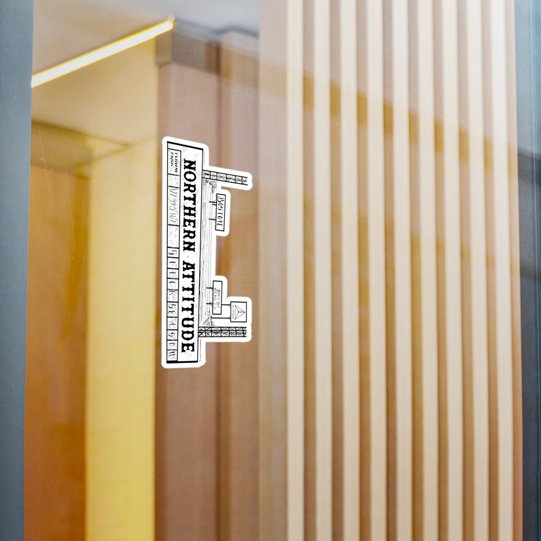 A Northerner's Attitude, The Green Monster, New England Pride Sticker Original Hand Drawn Decal