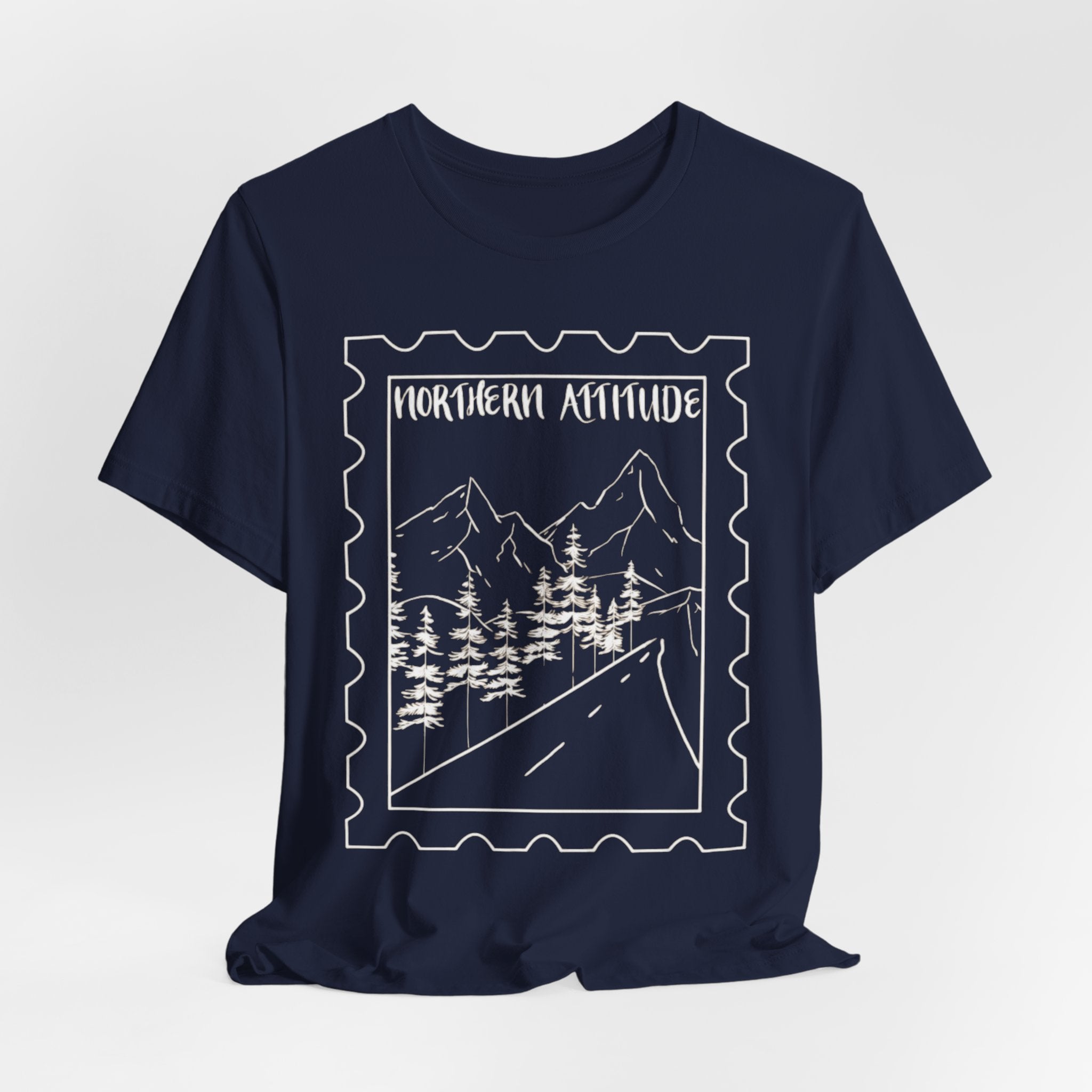 New England Northern Attitude Stamp Merch Unisex Tshirt Original Hand Drawn Tee