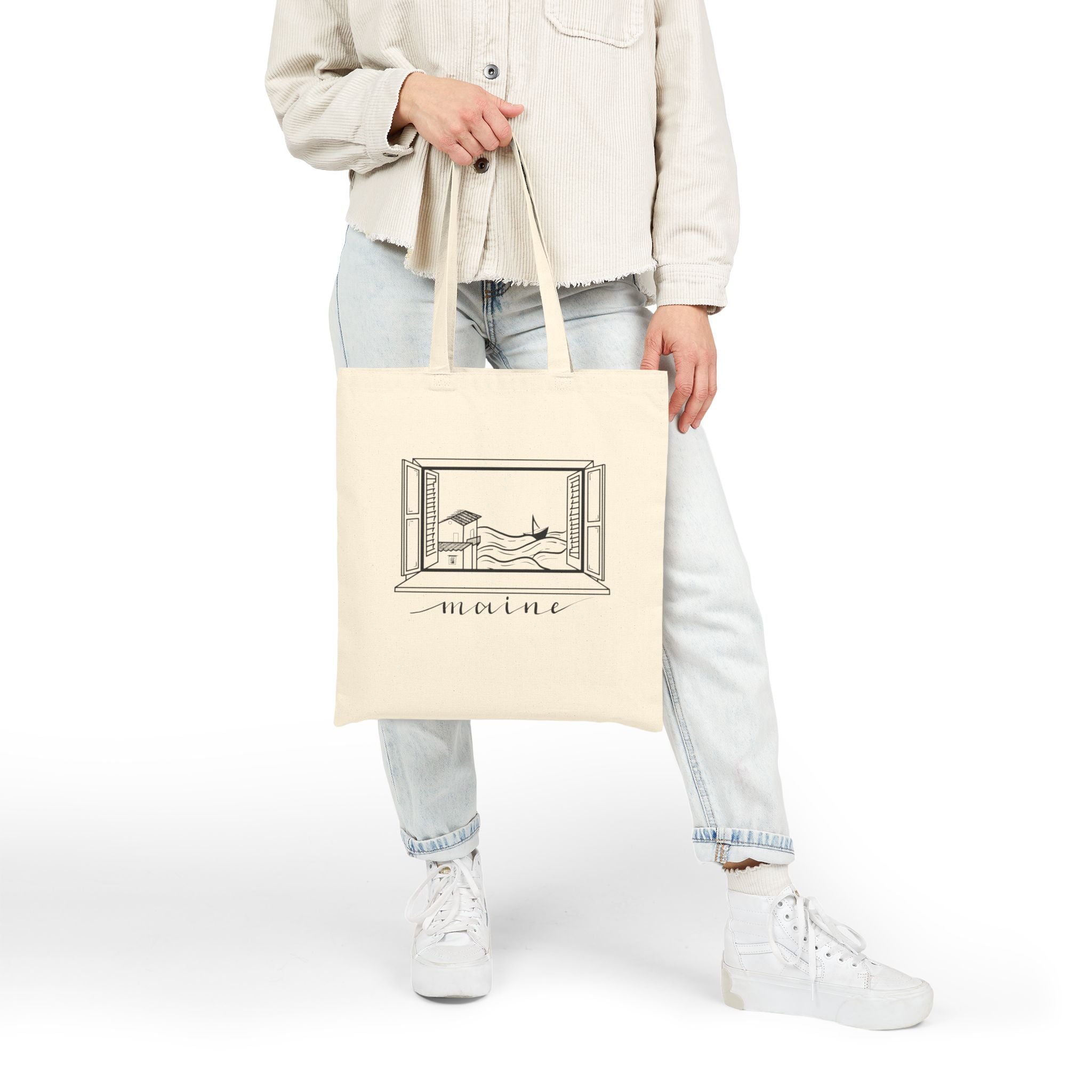 Window of Maine New England Tote Original Hand Drawn Bag