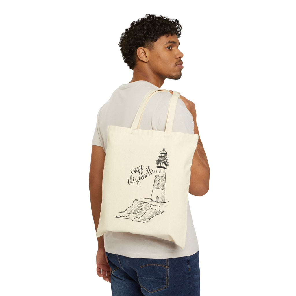 Cape Elizabeth Maine New England Tote Original Hand Drawn Bag