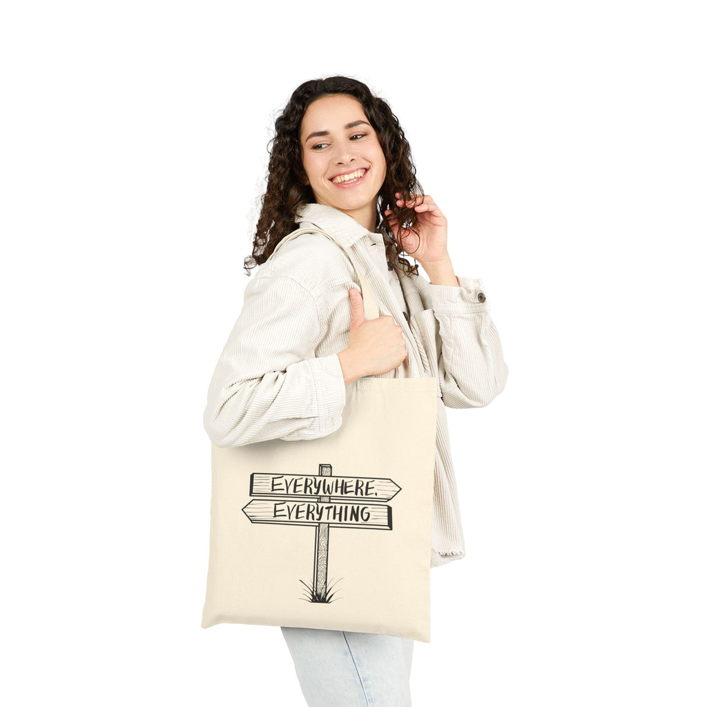 Everywhere, Everything Road Sign Tote Original Hand Drawn Bag