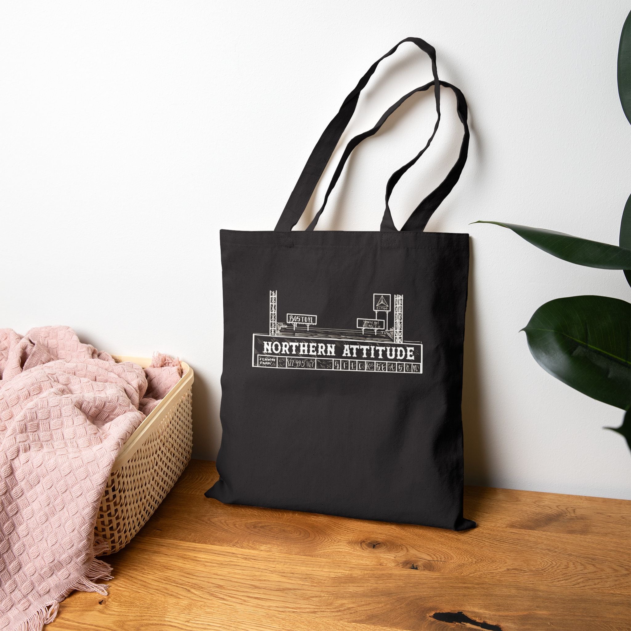 A Northerner's Attitude, The Green Monster, New England Pride Merch Bag Original Hand Drawn Tote