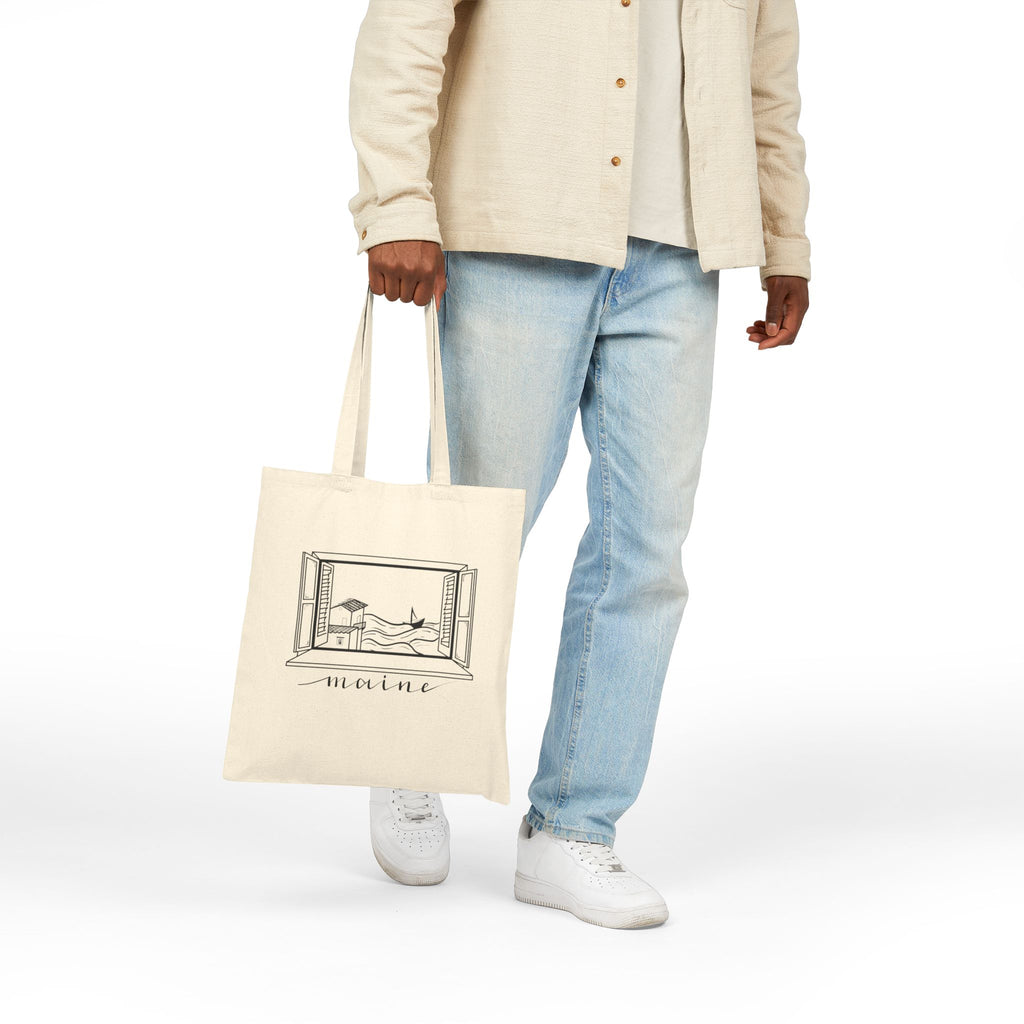 Window of Maine New England Tote Original Hand Drawn Bag