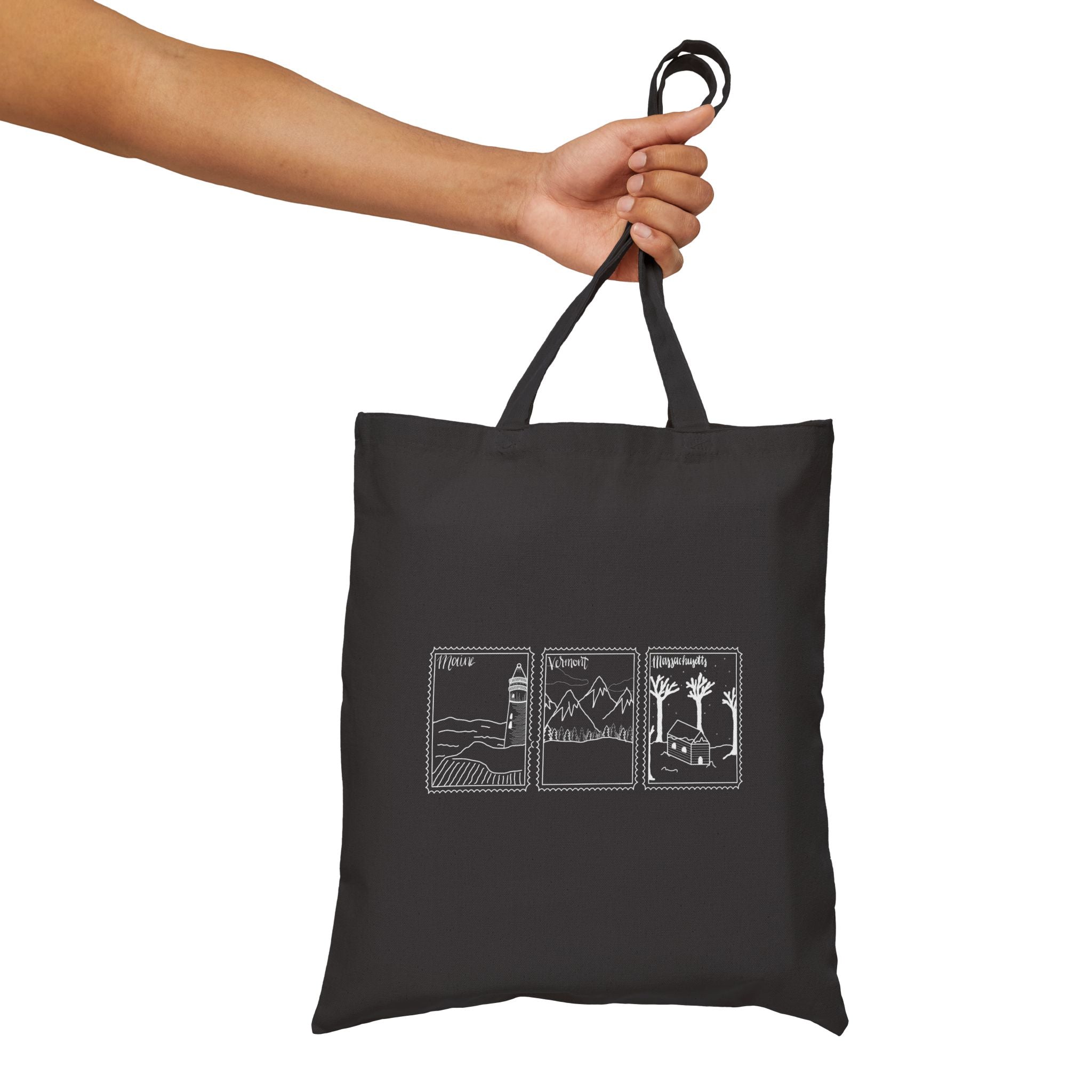 Stick Season State Stamps Tote Original Hand Drawn Bag