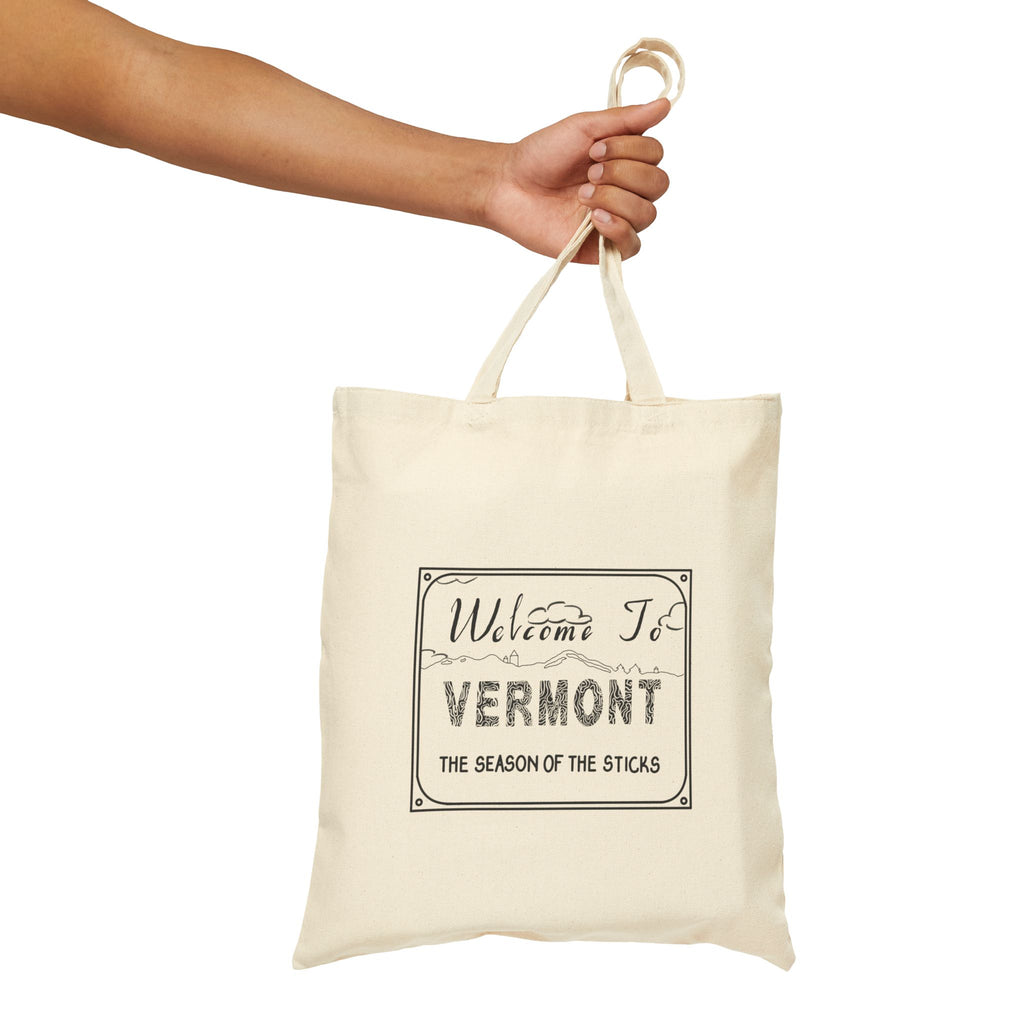 Welcome to Vermont Season of the Sticks Tote Original Hand Drawn Bag