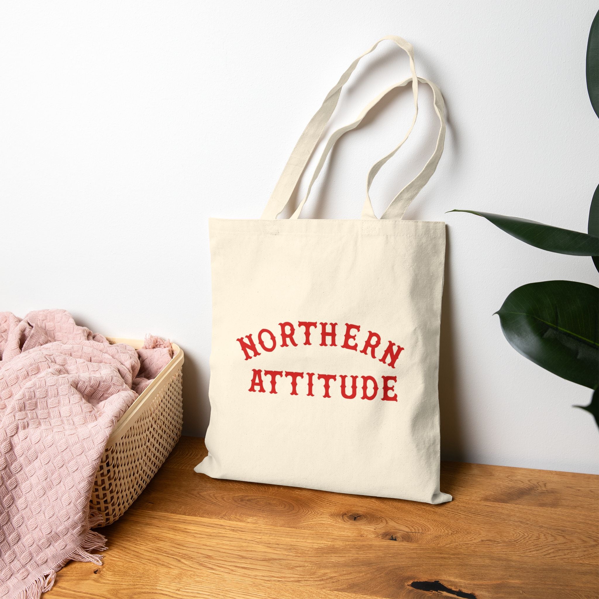 A New Englander's Northern Attitude Tote Original Hand Drawn Bag