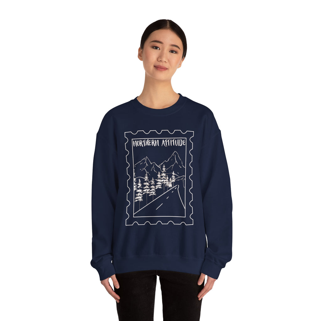 New England Northern Attitude Stamp Merch Crewneck Original Hand Drawn Sweatshirt