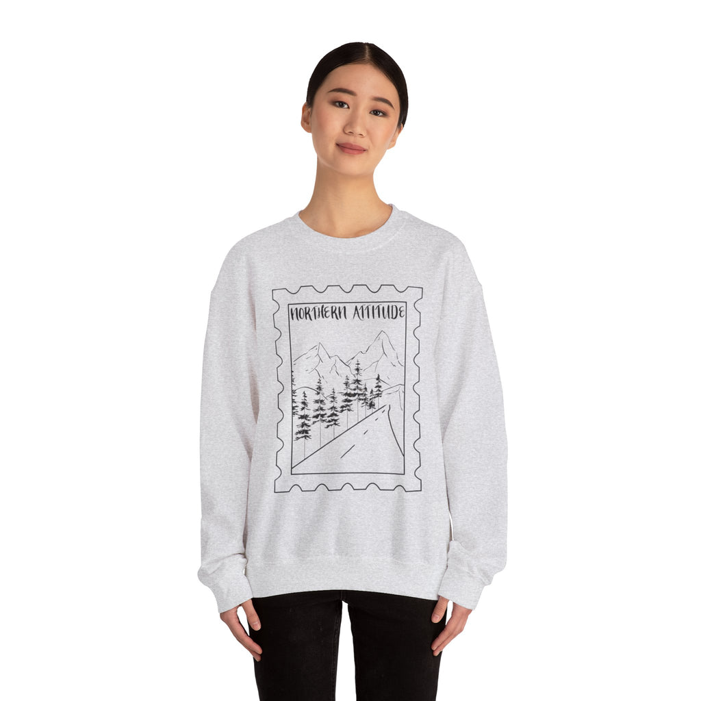 New England Northern Attitude Stamp Merch Crewneck Original Hand Drawn Sweatshirt