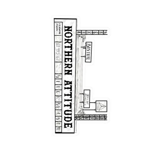 A Northerner's Attitude, The Green Monster, New England Pride Sticker Original Hand Drawn Decal