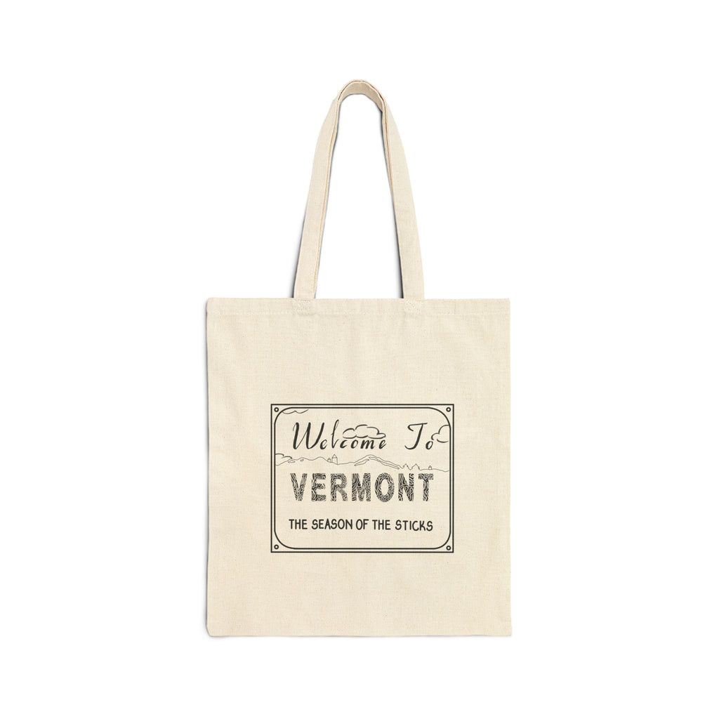 Welcome to Vermont Season of the Sticks Tote Original Hand Drawn Bag
