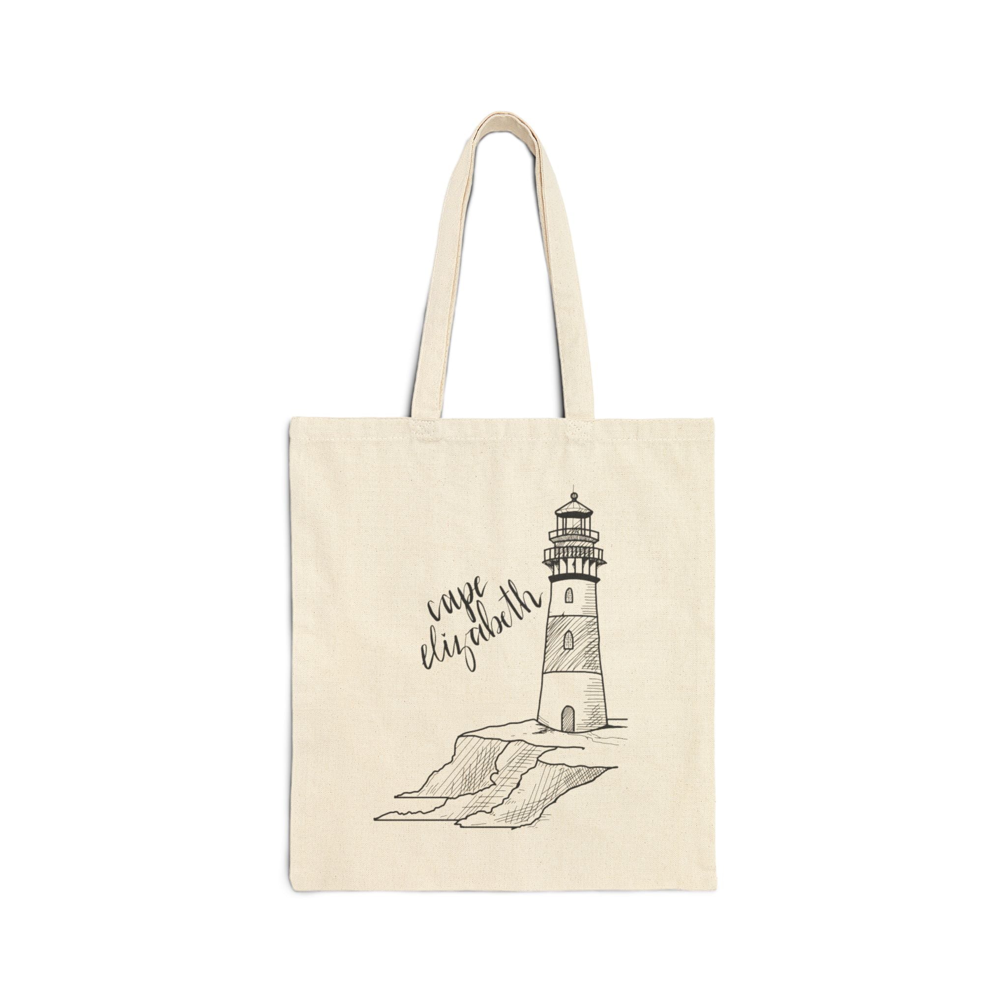 Cape Elizabeth Maine New England Tote Original Hand Drawn Bag