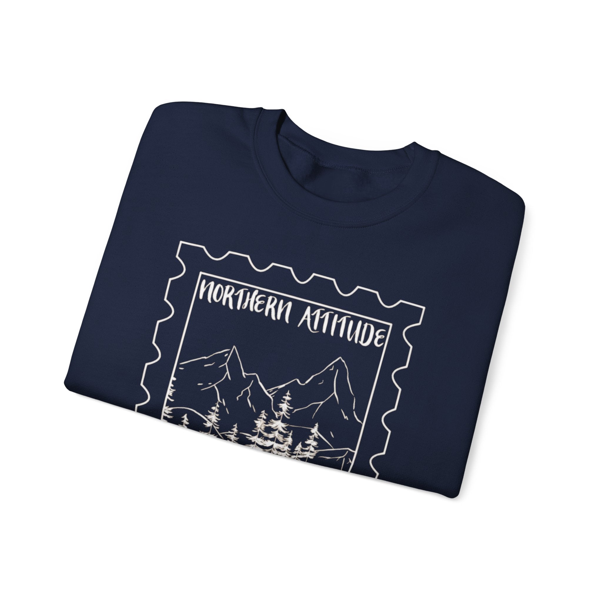 New England Northern Attitude Stamp Merch Crewneck Original Hand Drawn Sweatshirt