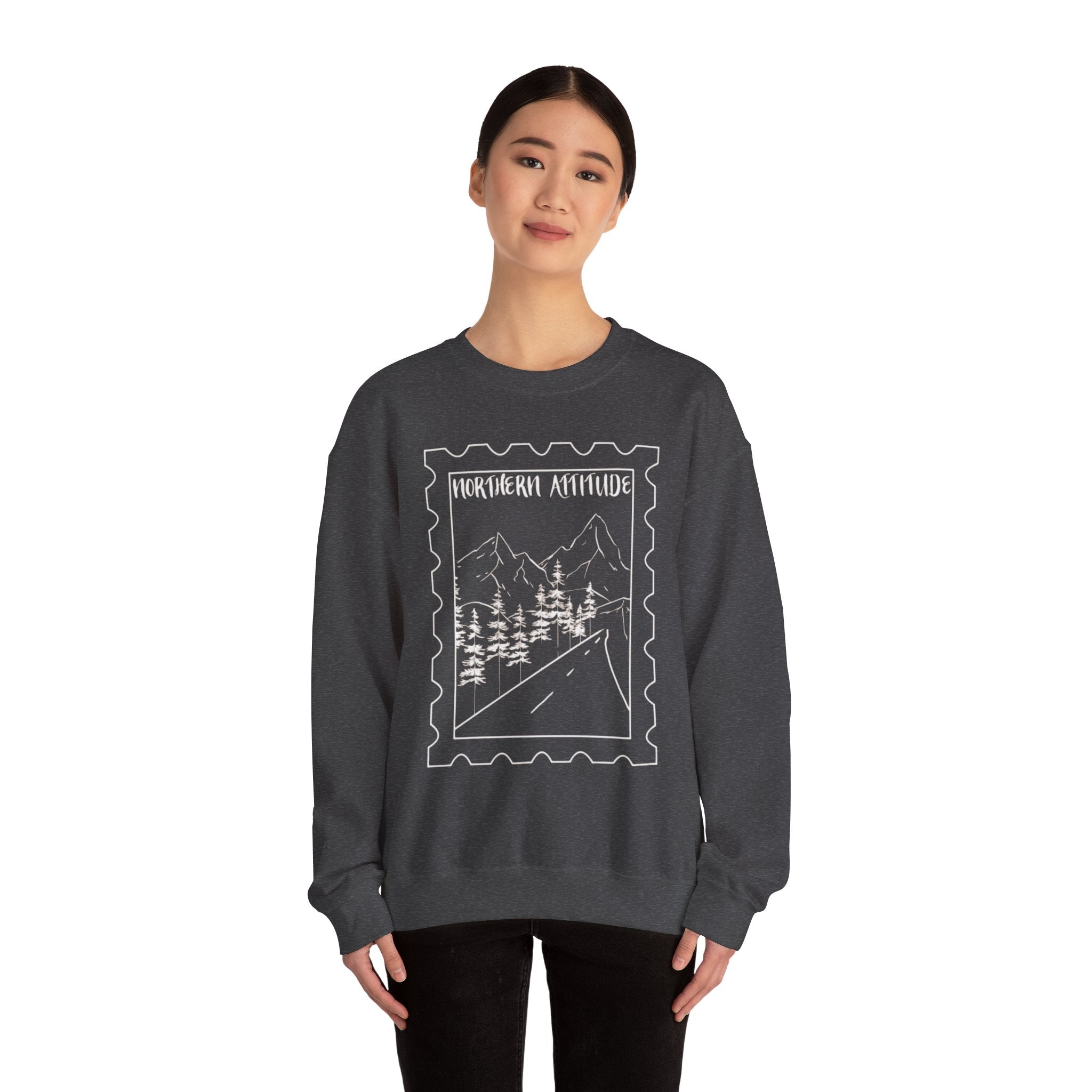 New England Northern Attitude Stamp Merch Crewneck Original Hand Drawn Sweatshirt