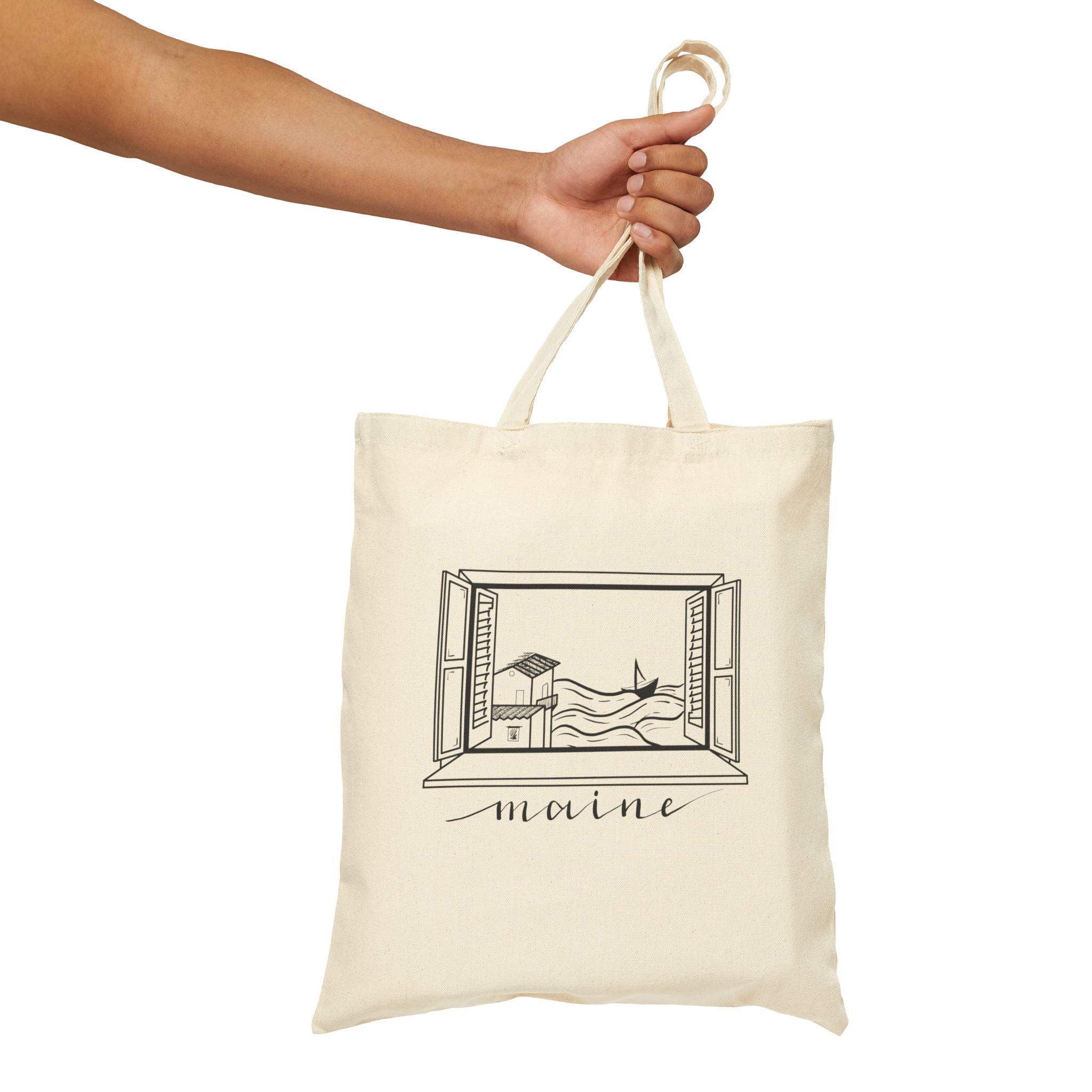 Window of Maine New England Tote Original Hand Drawn Bag