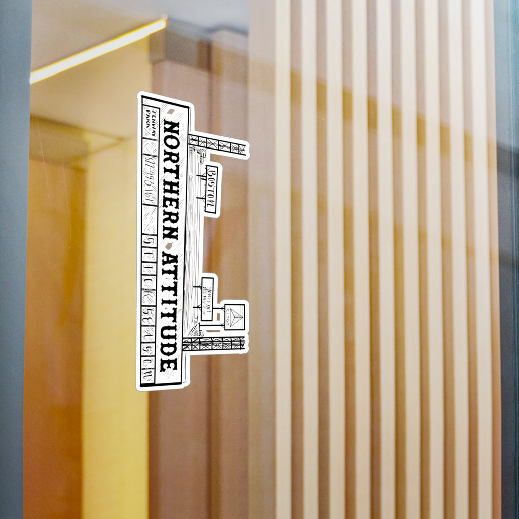 A Northerner's Attitude, The Green Monster, New England Pride Sticker Original Hand Drawn Decal