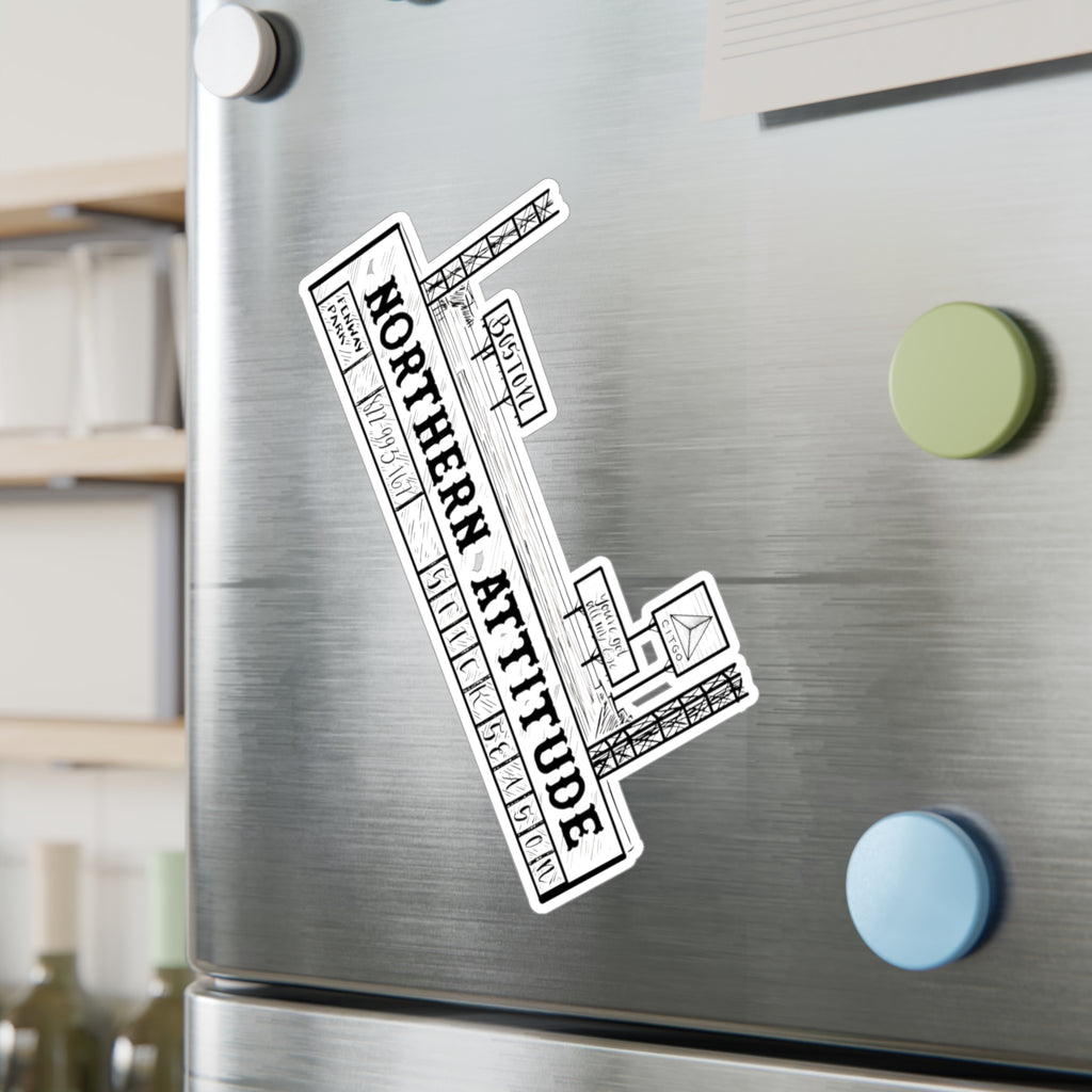 A Northerner's Attitude, The Green Monster, New England Pride Sticker Original Hand Drawn Decal