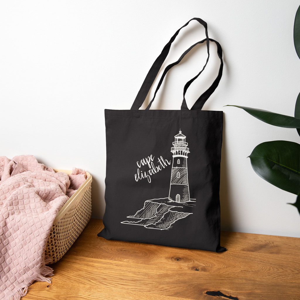 Cape Elizabeth Maine New England Tote Original Hand Drawn Bag