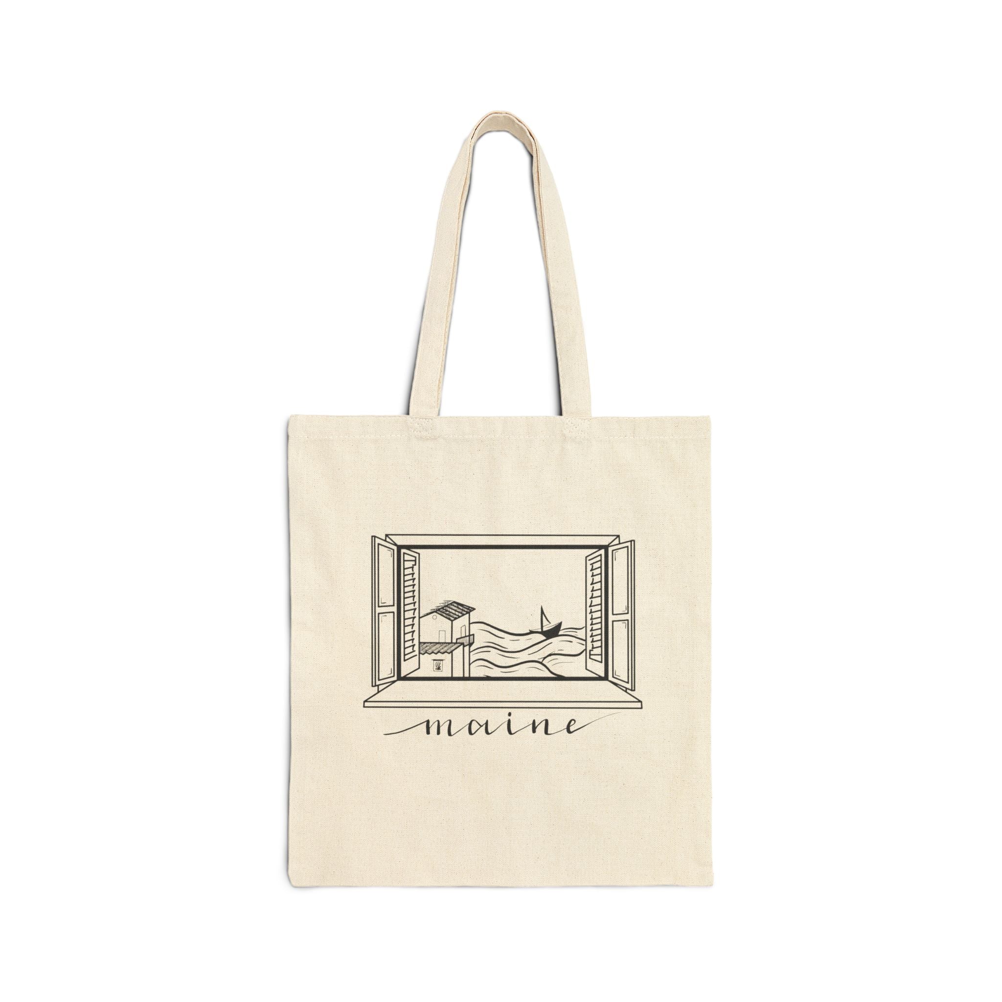 Window of Maine New England Tote Original Hand Drawn Bag