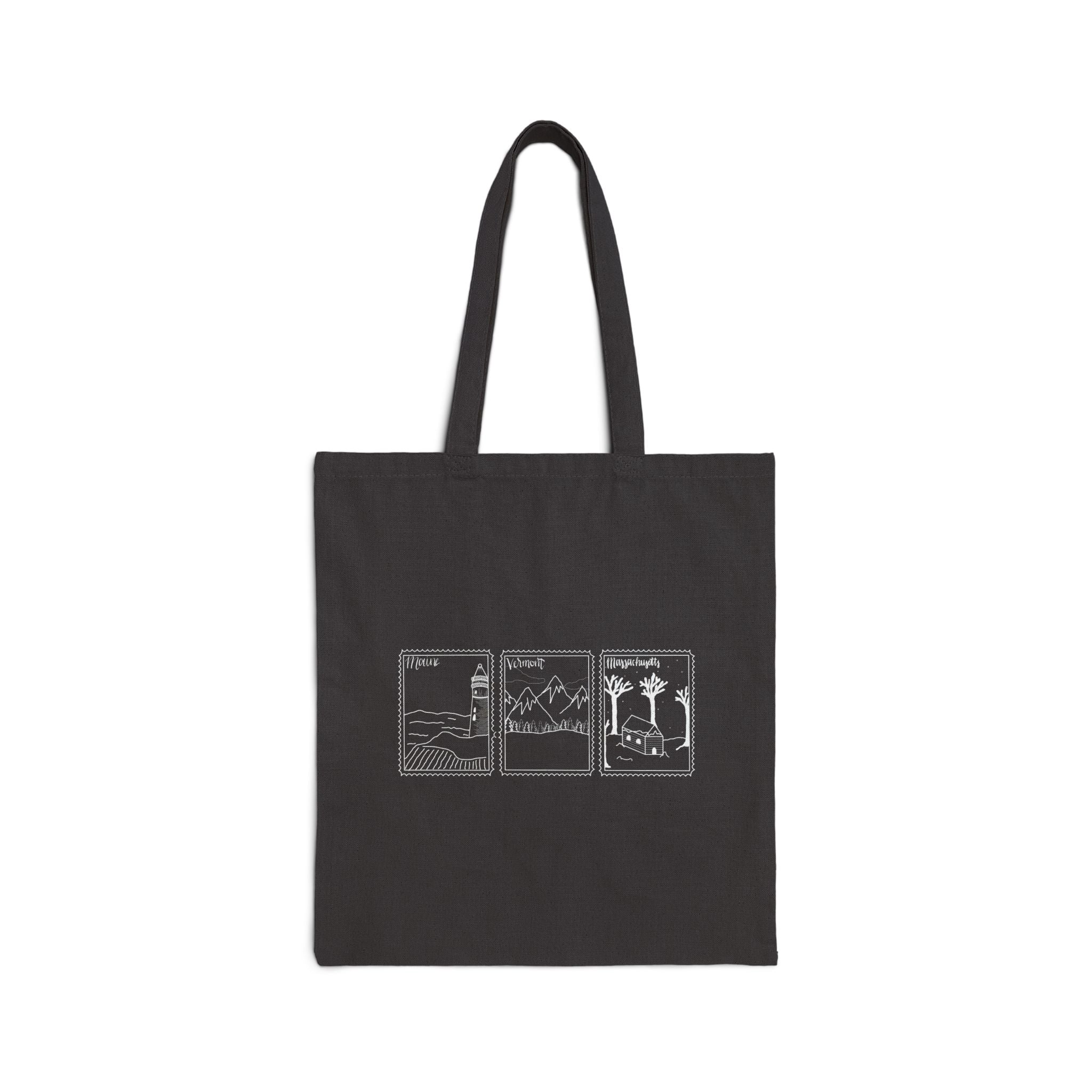Stick Season State Stamps Tote Original Hand Drawn Bag