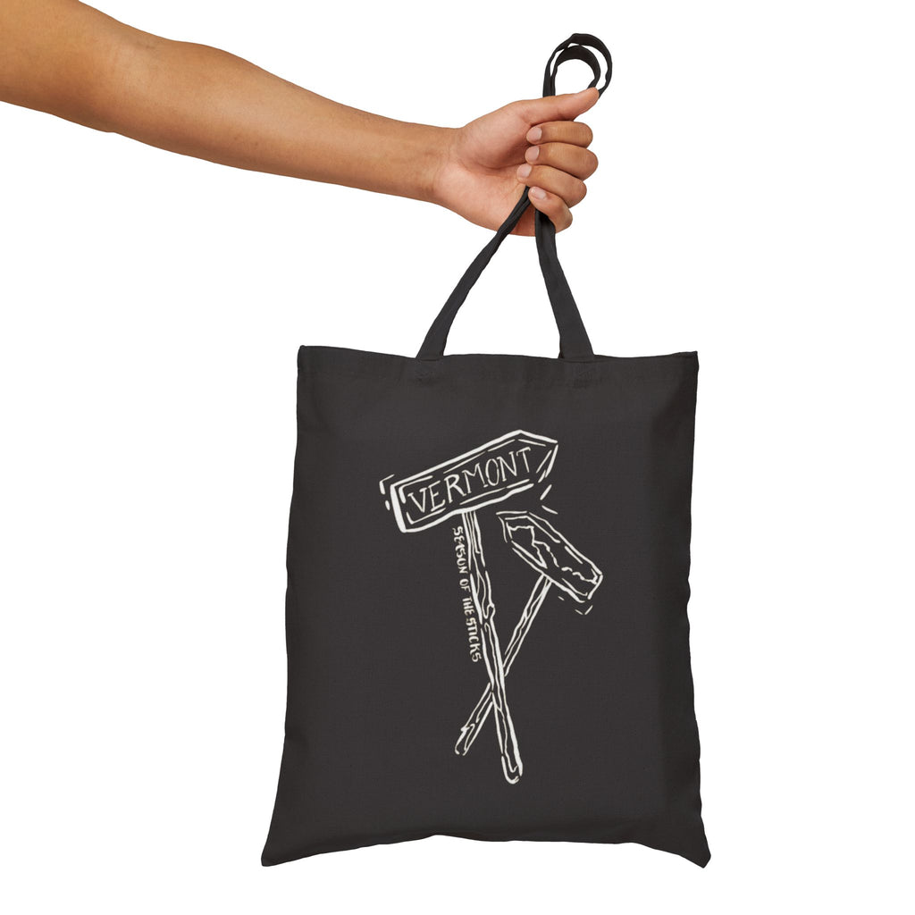 Vermont Road Signs, Season of the Sticks, New England Merch  Bag Original Hand Drawn Tote