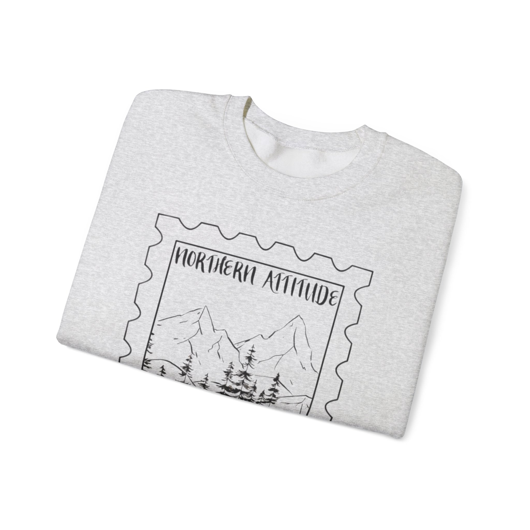 New England Northern Attitude Stamp Merch Crewneck Original Hand Drawn Sweatshirt