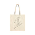 Coastal Lighthouse, Maine State Outline, Merch Bag Original Hand Drawn Tote