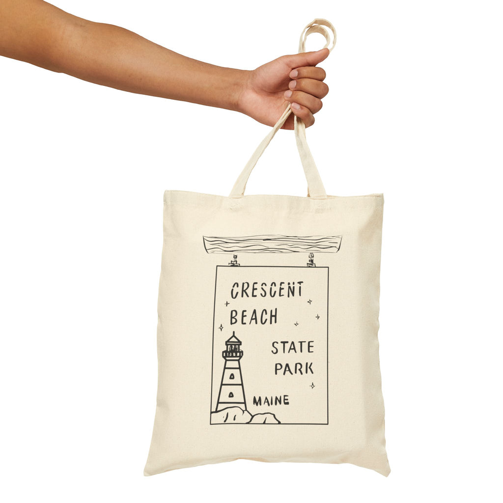 Crescent City State Park Maine Sign Merch Tote Bag Original Hand Drawn Bag