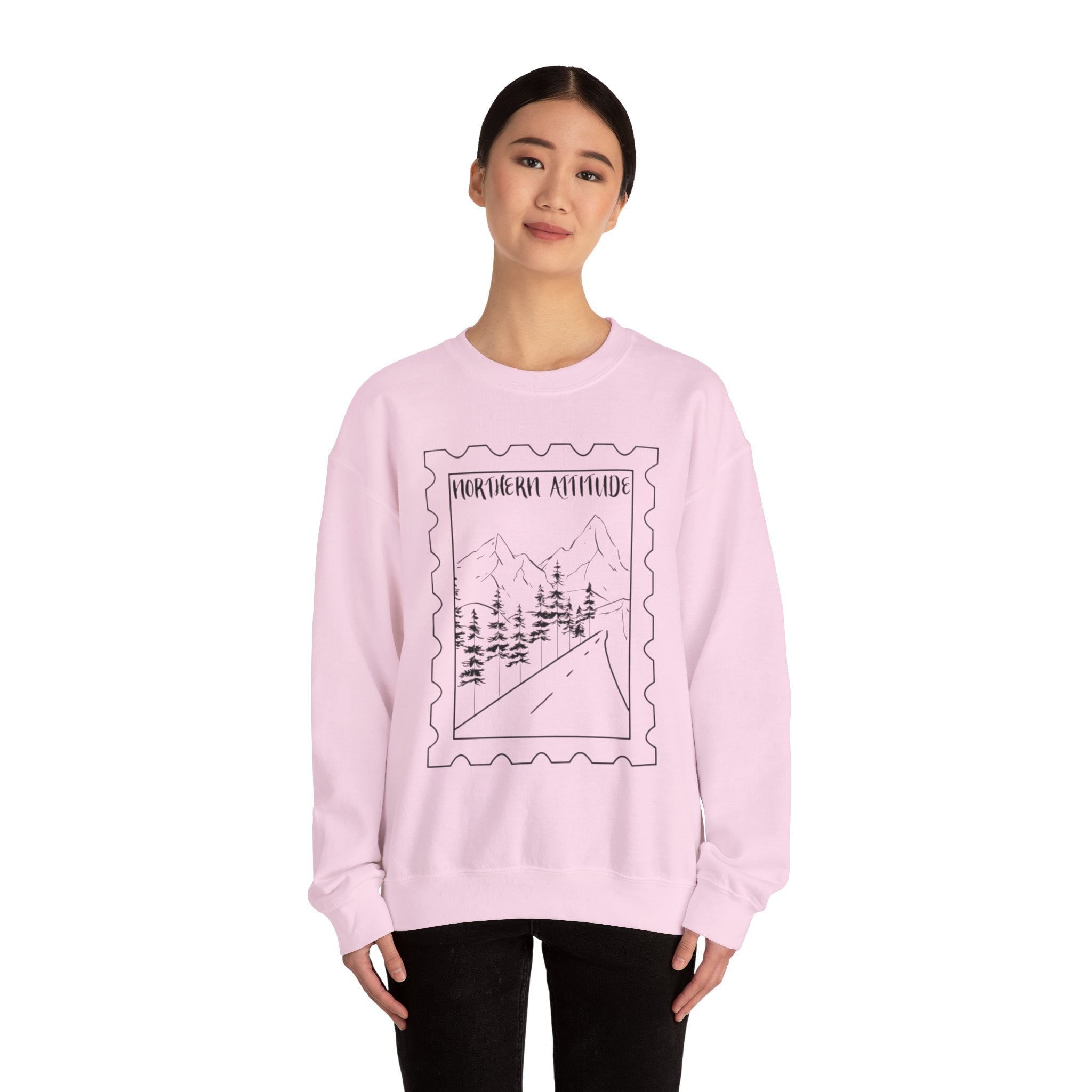 New England Northern Attitude Stamp Merch Crewneck Original Hand Drawn Sweatshirt