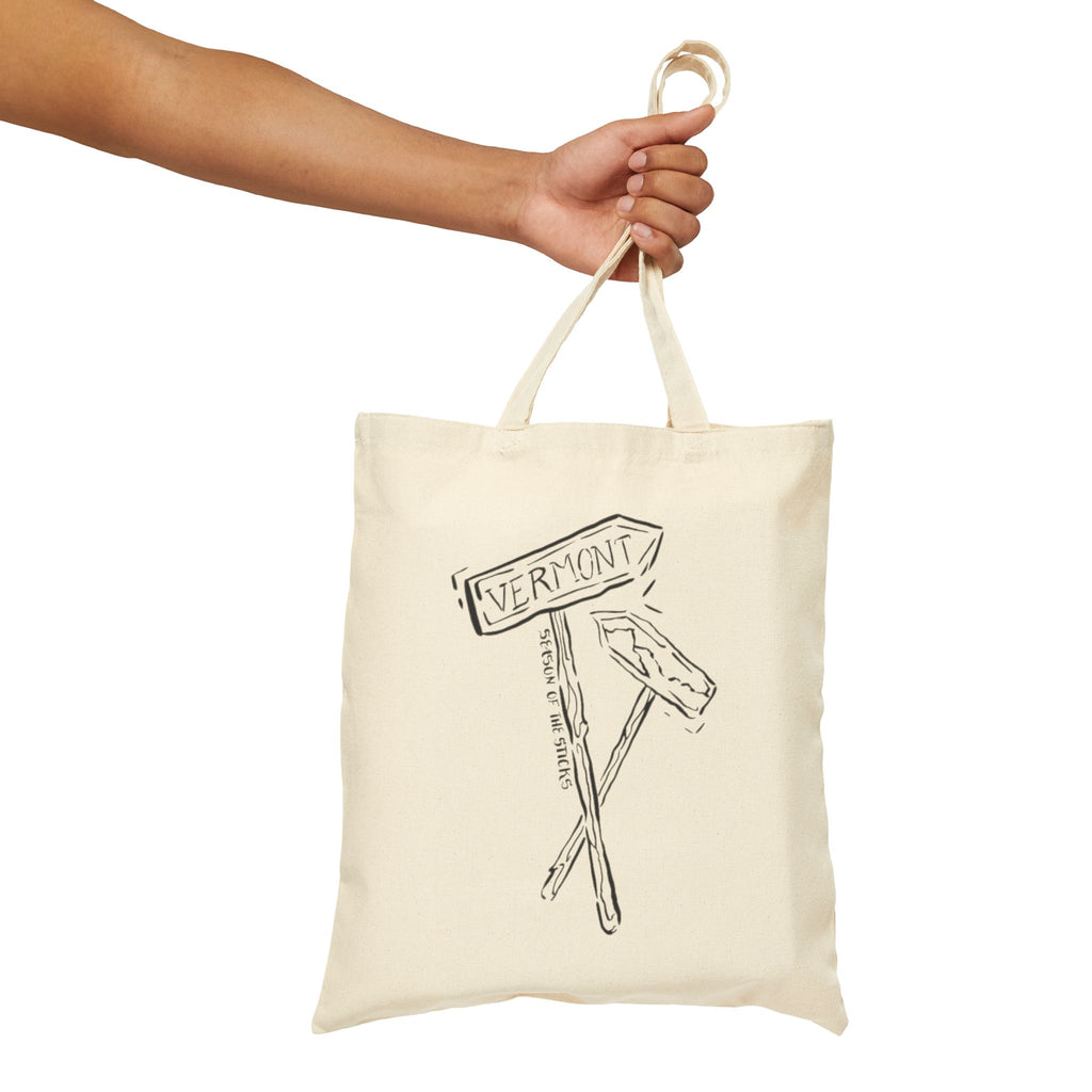 Vermont Road Signs, Season of the Sticks, New England Merch  Bag Original Hand Drawn Tote