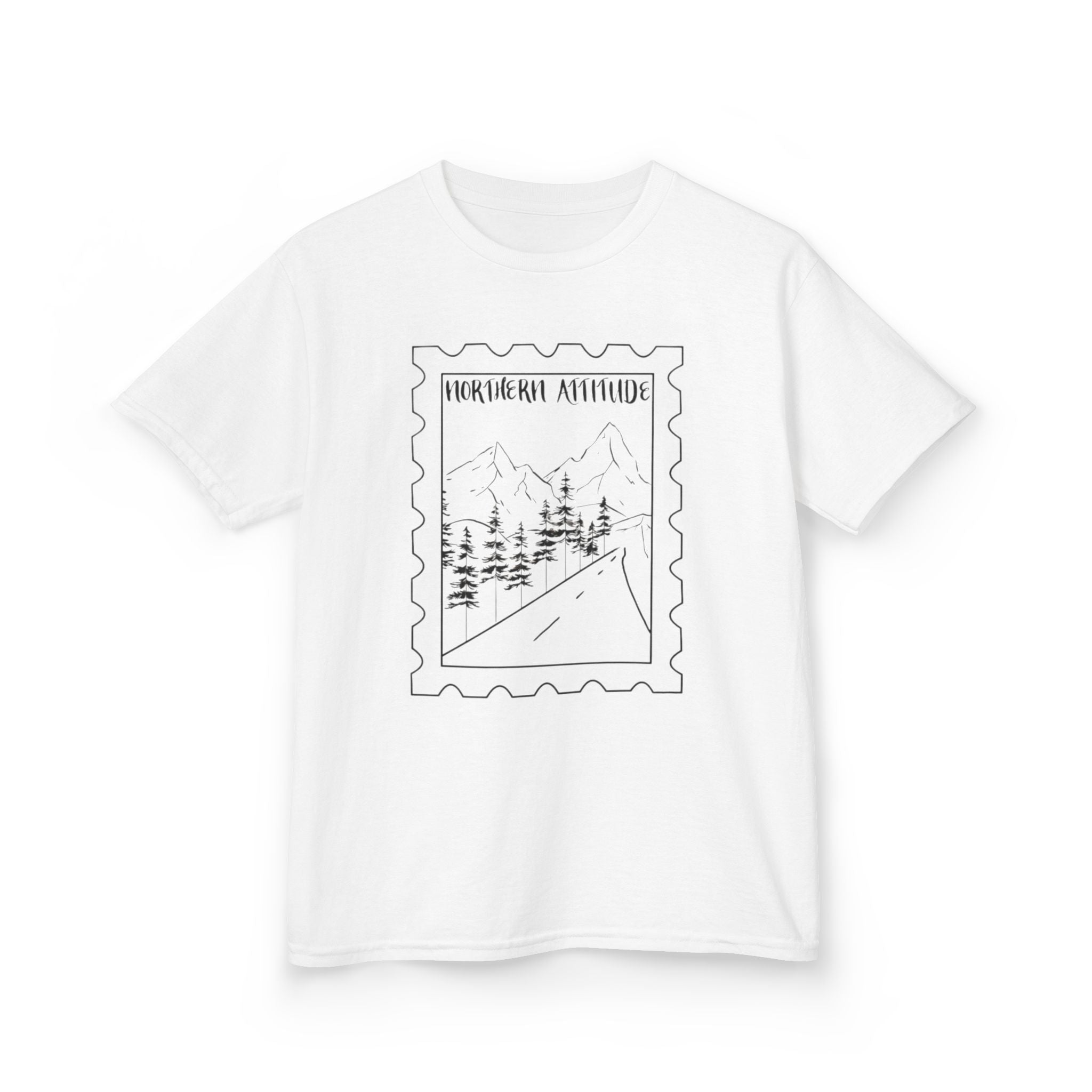 New England Northern Attitude Stamp Youth Tshirt Original Hand Drawn Tee