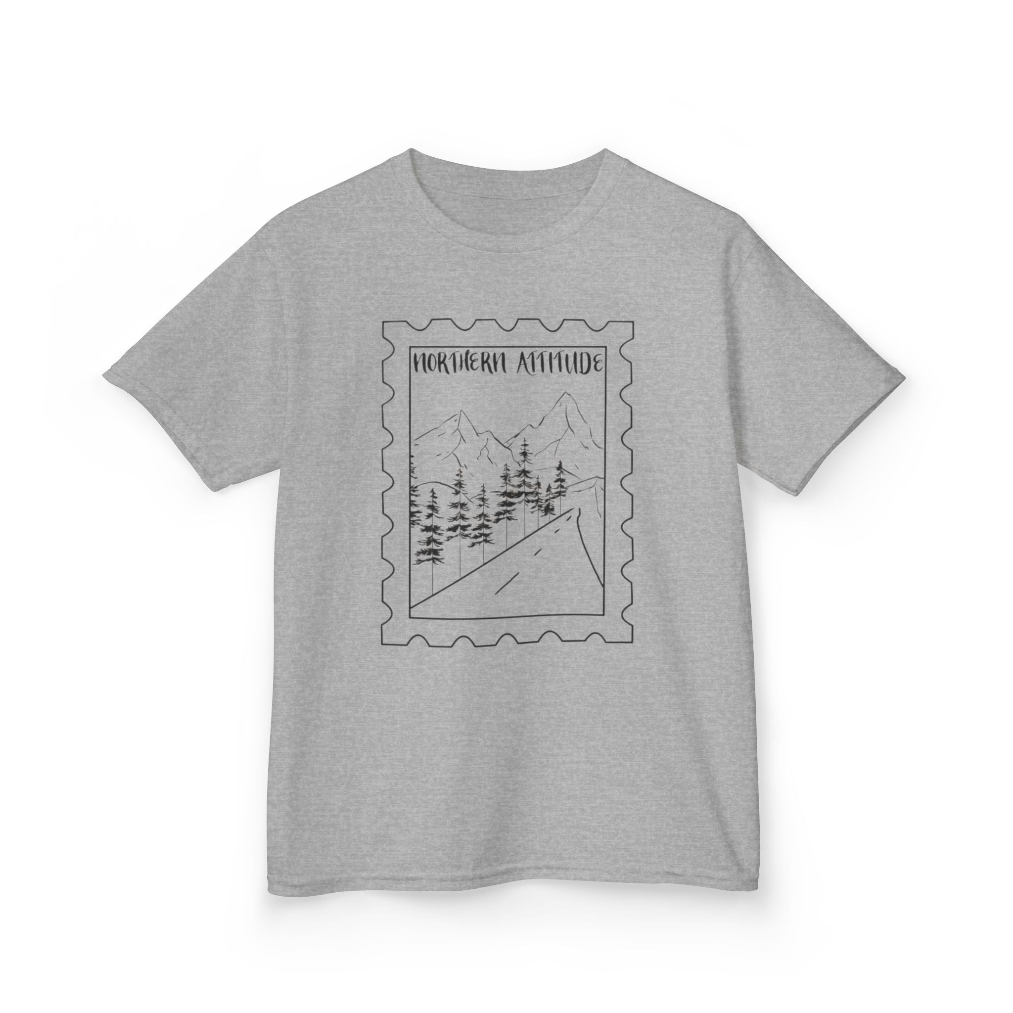 New England Northern Attitude Stamp Youth Tshirt Original Hand Drawn Tee