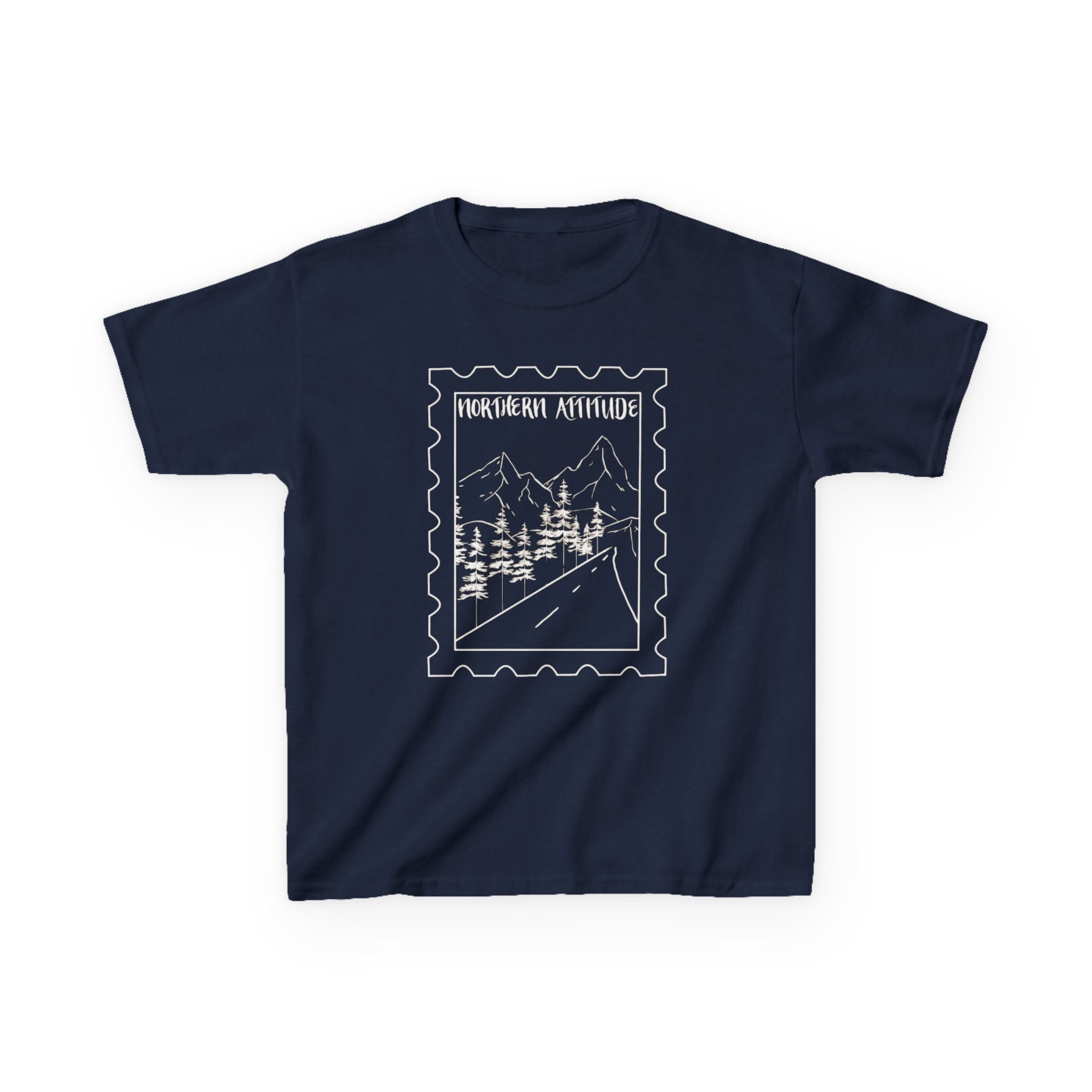 New England Northern Attitude Stamp Youth Tshirt Original Hand Drawn Tee