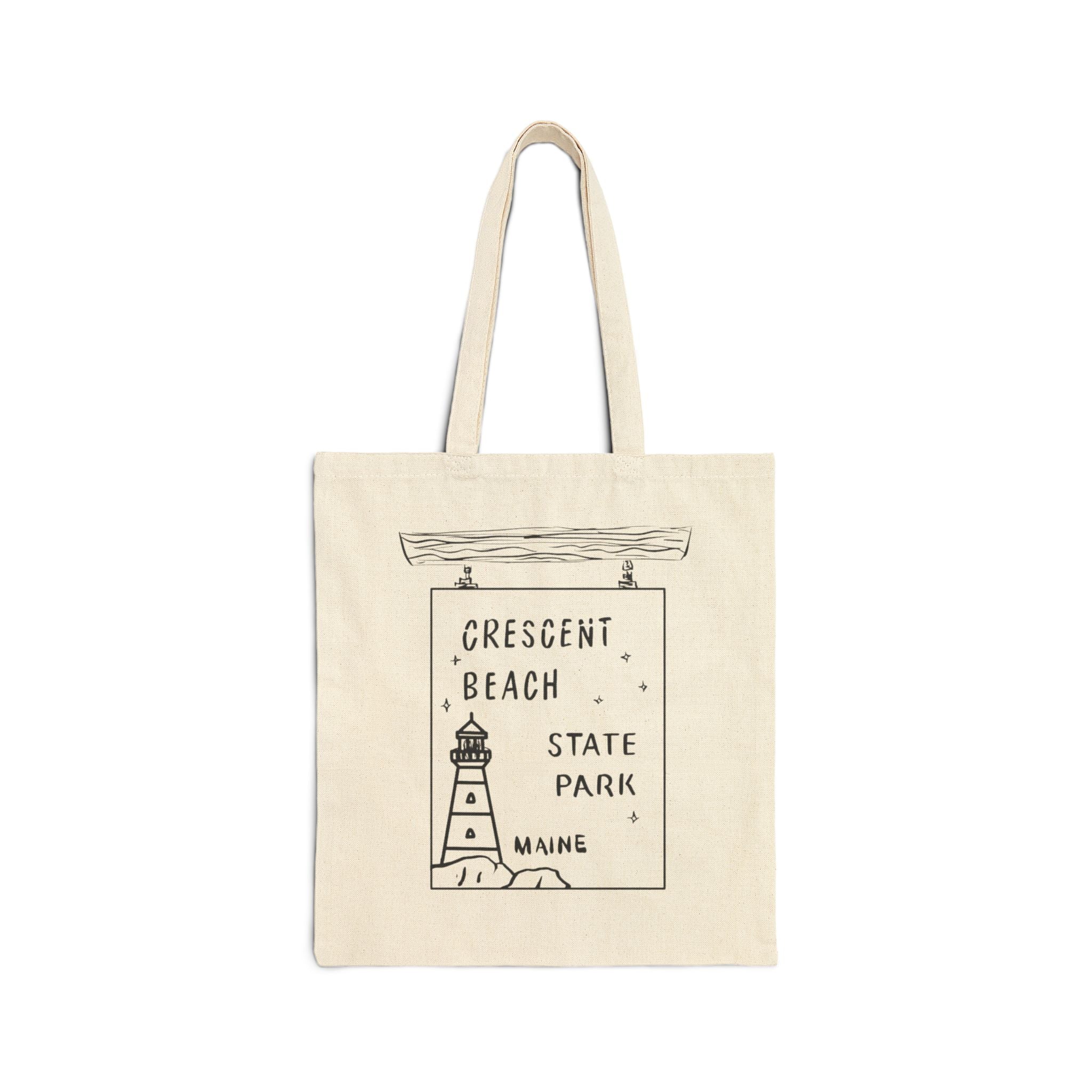 Crescent City State Park Maine Sign Merch Tote Bag Original Hand Drawn Bag