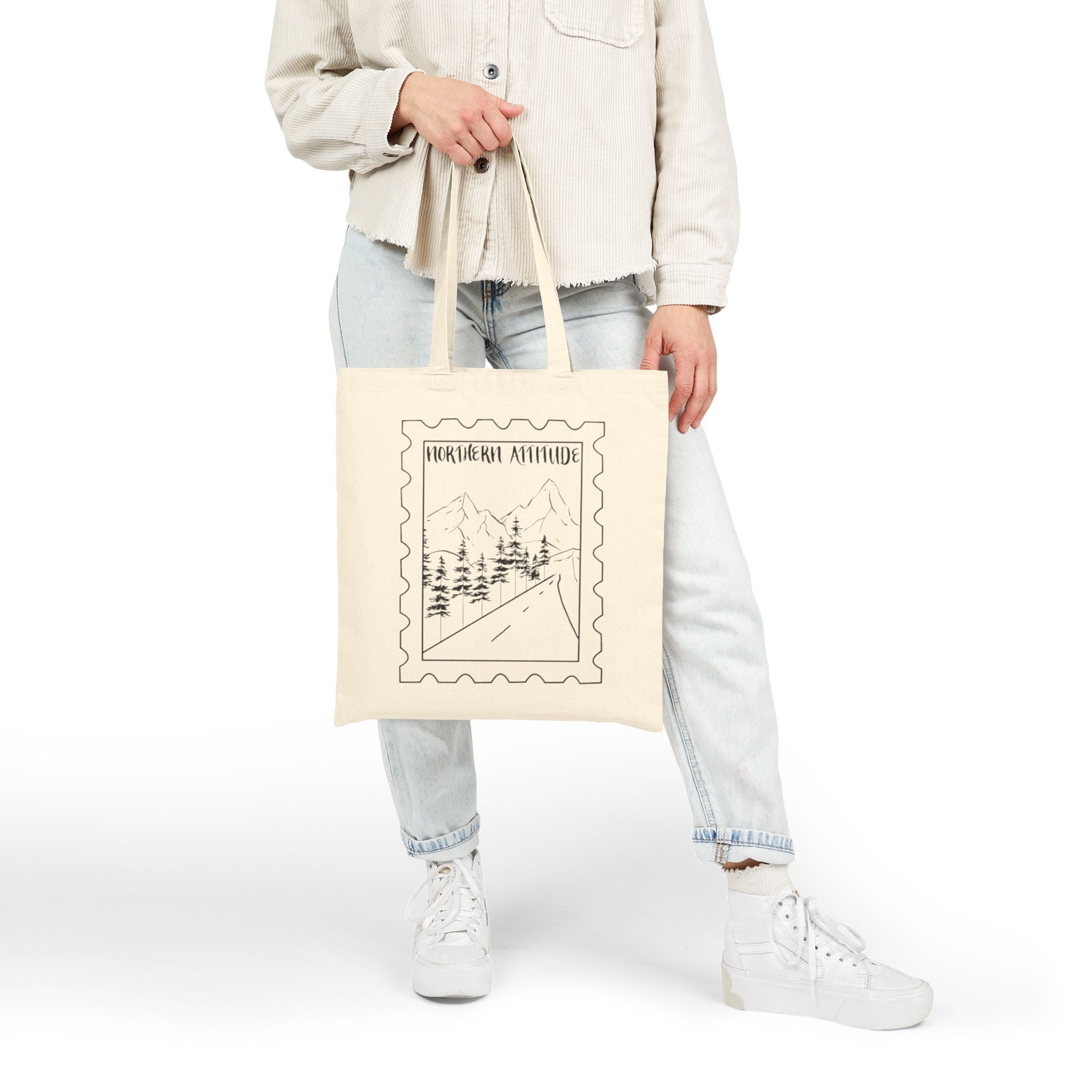 New England Northern Attitude Stamp Merch Bag Original Hand Drawn Tote