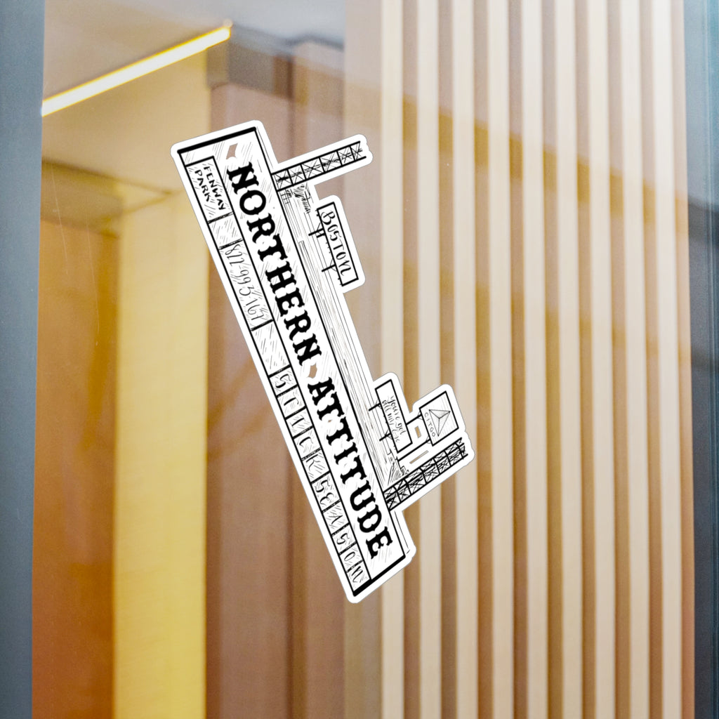 A Northerner's Attitude, The Green Monster, New England Pride Sticker Original Hand Drawn Decal