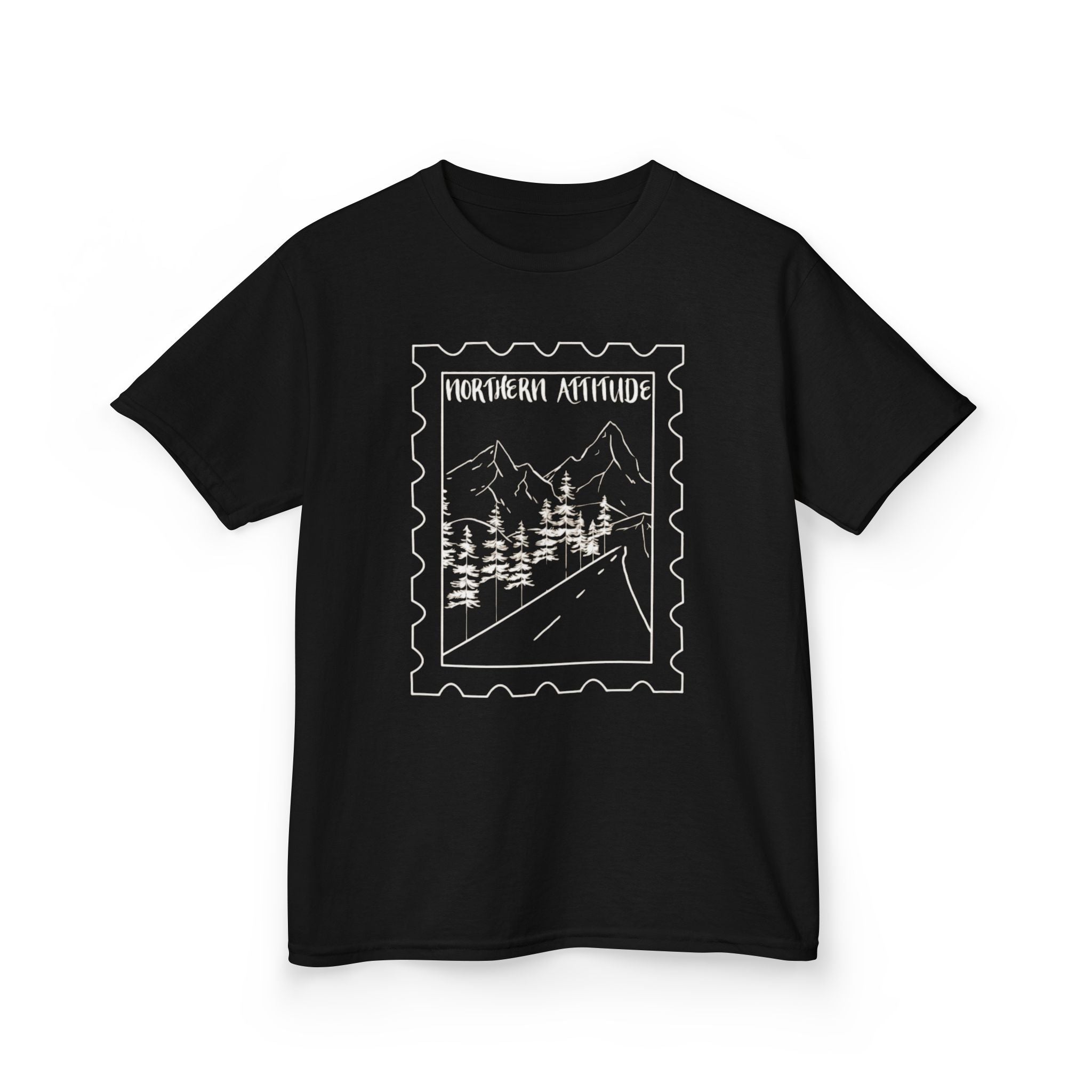 New England Northern Attitude Stamp Youth Tshirt Original Hand Drawn Tee